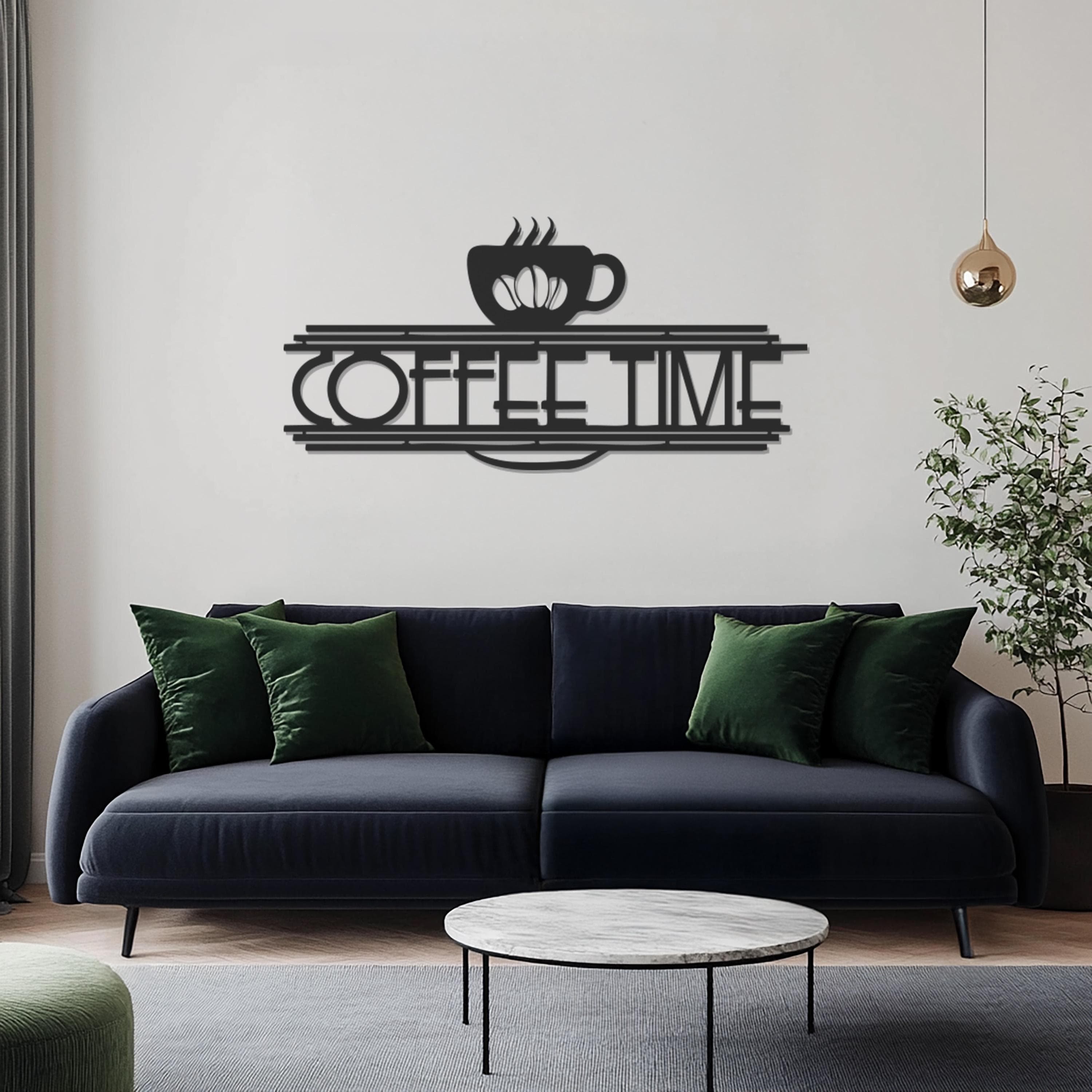 Coffee Time Metal Wall Art Sign,Kitchen Coffee Bar Decor, Coffee Cup Wall Hanging, Gift For Coffee Lovers, Minimalist Cafe Wall Accent - image 3
