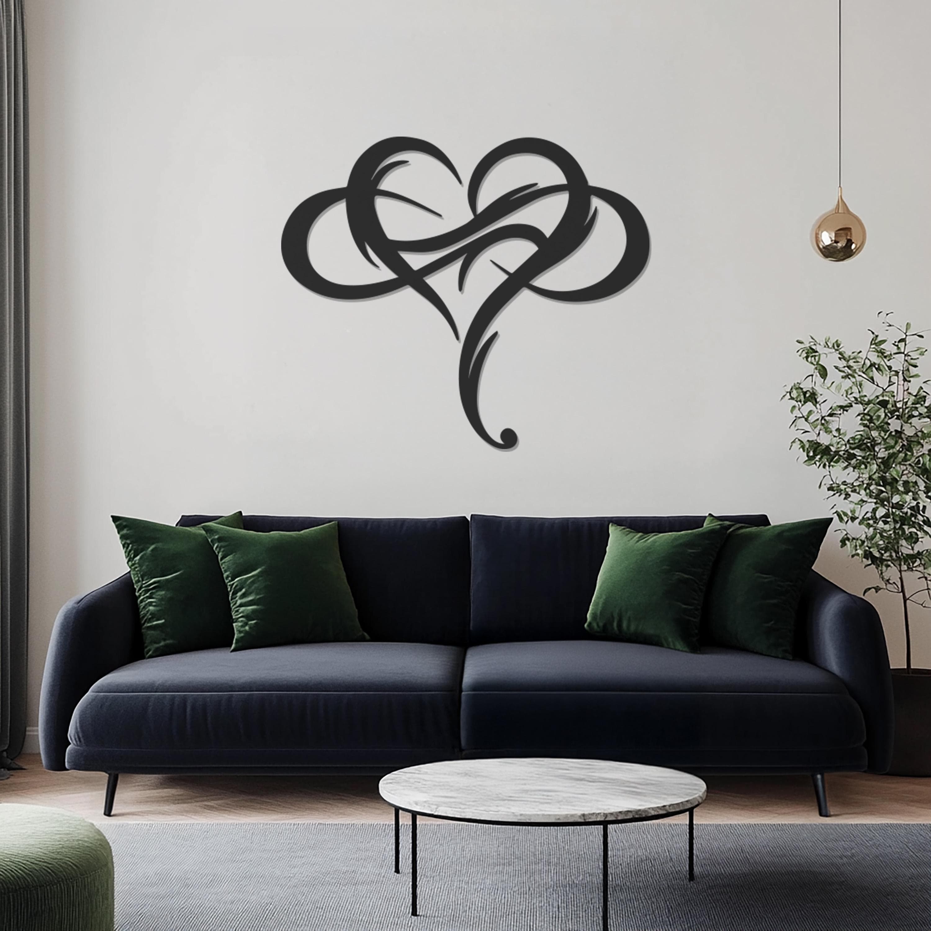 Abstract Heart Metal Wall Art, Minimalist Romantic Wall Hanging, Modern Love Decor, Large Metal Sculpture, Unique Gift for Anniversary - image 2