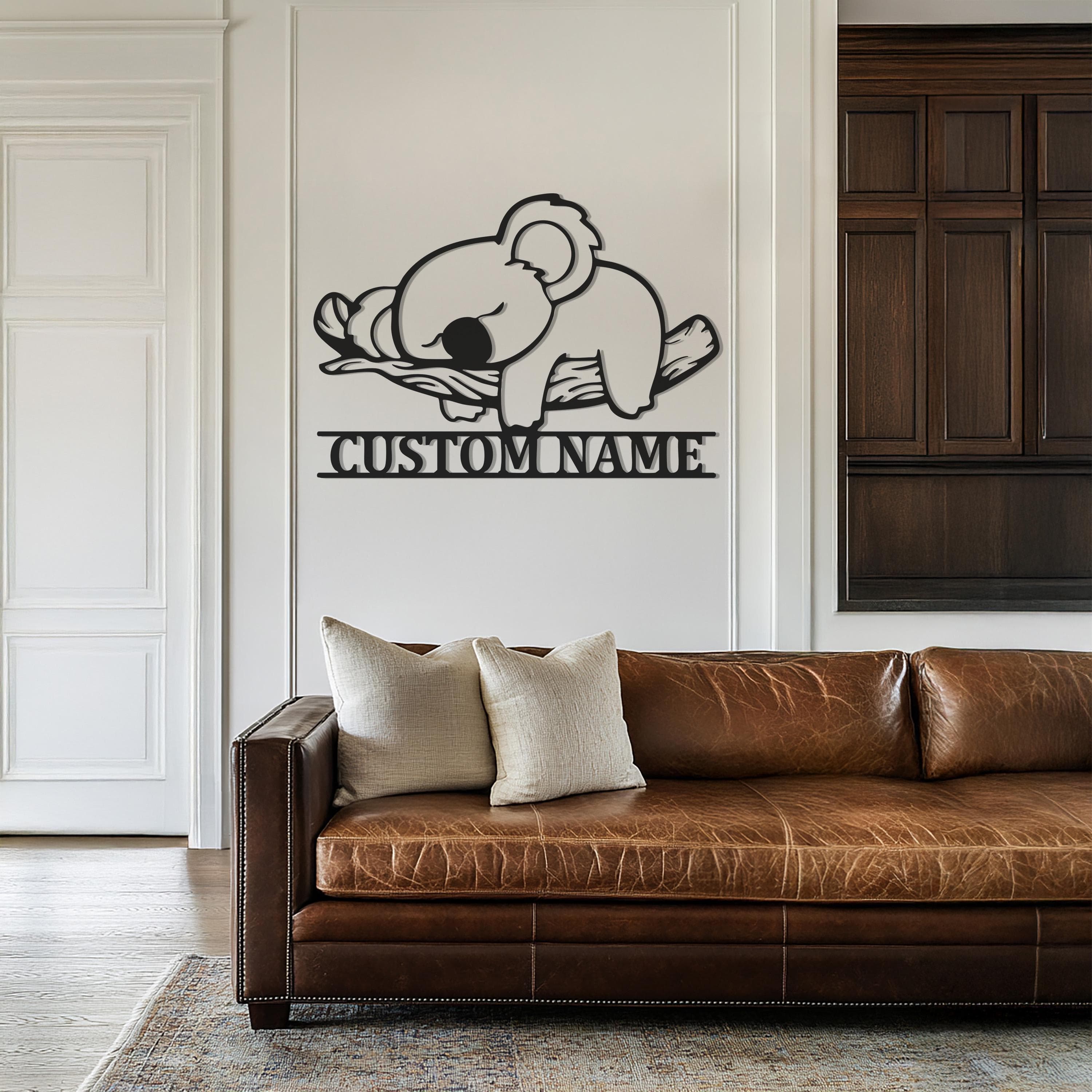 Custom Koala Wall Sign, Personalized Koala Name Decor, Metal Koala Wall Art, Cute Animal Nursery Sign, Kids Room Decor, Gift for Home - image 4