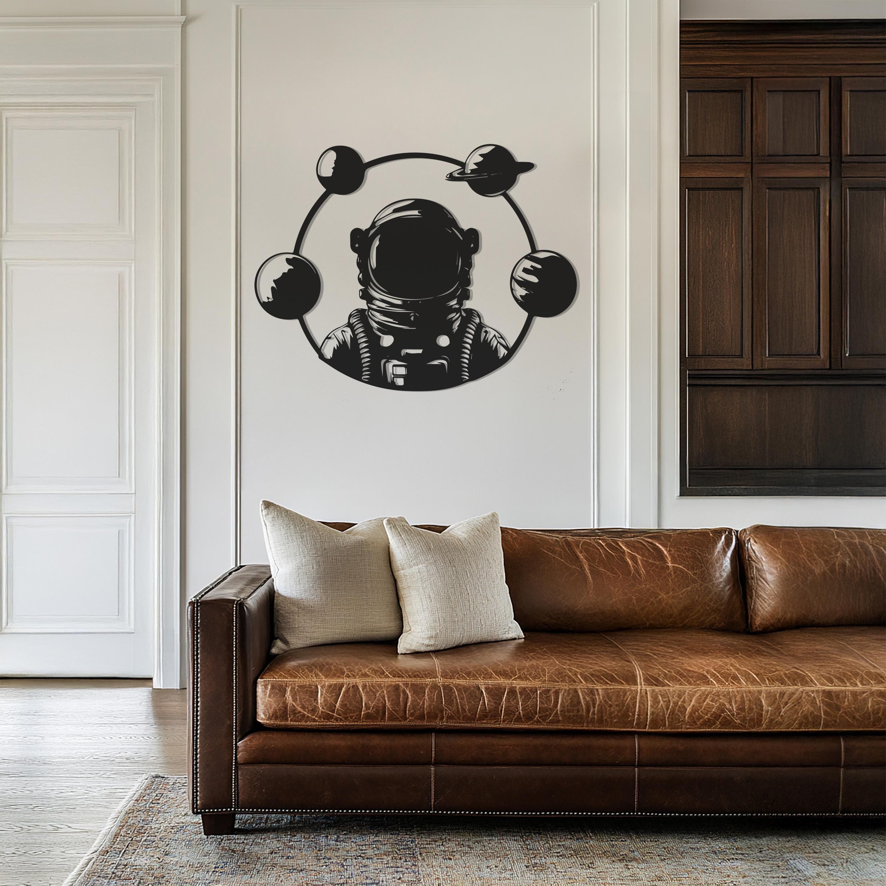 Astronaut Metal Wall Art, Cosmic Wall Decor, Metal Wall Sculpture, Astronaut Wall Hanging, Astronaut Metal Wall Sign, Housewarming Gift - image 4