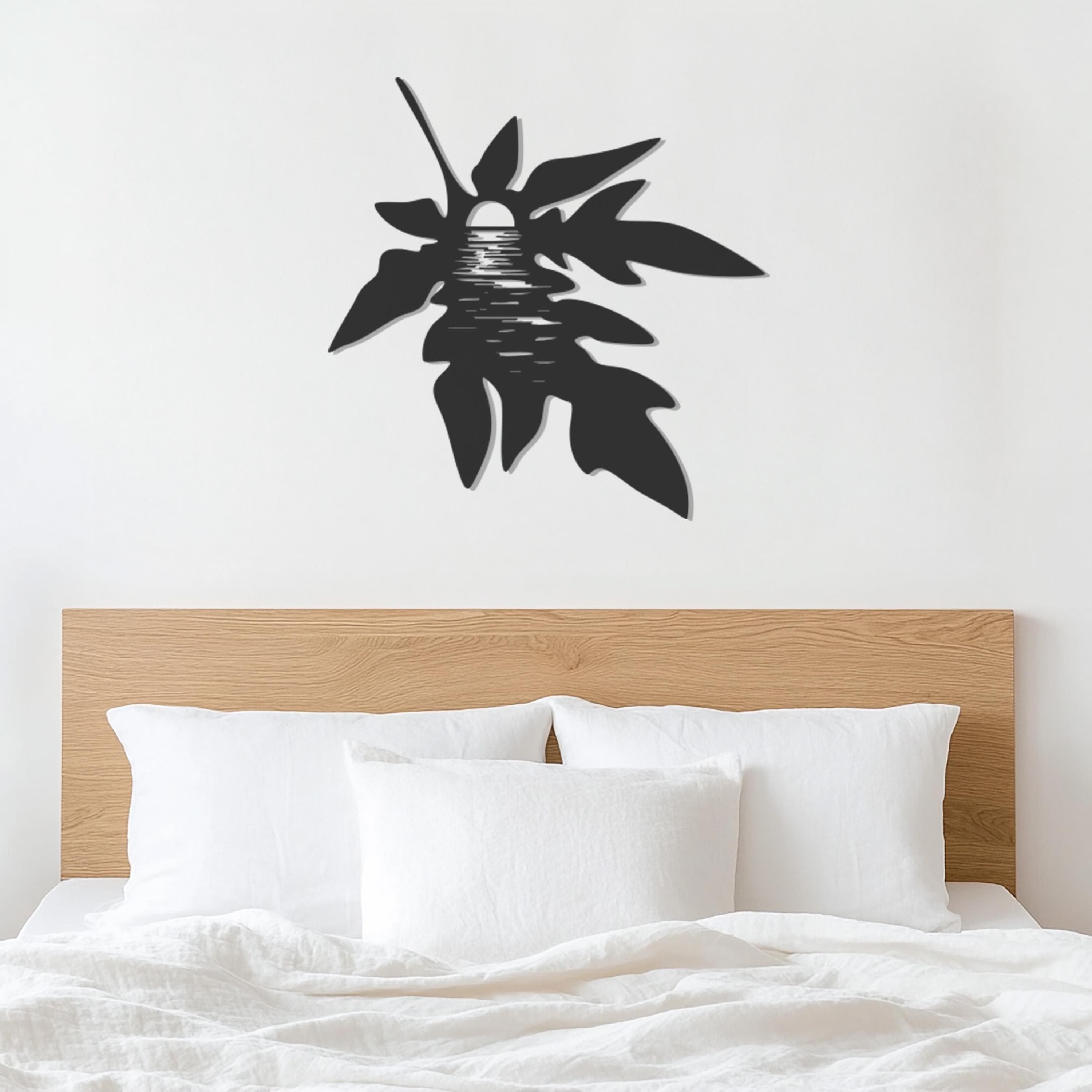 Sunset Leaf Wall Art, Tropical Metal Wall Decor, Nature Inspired Metal Sign, Minimalist Leaf Wall Hanging, Metal Art, Gift For Nature Lovers - image 5