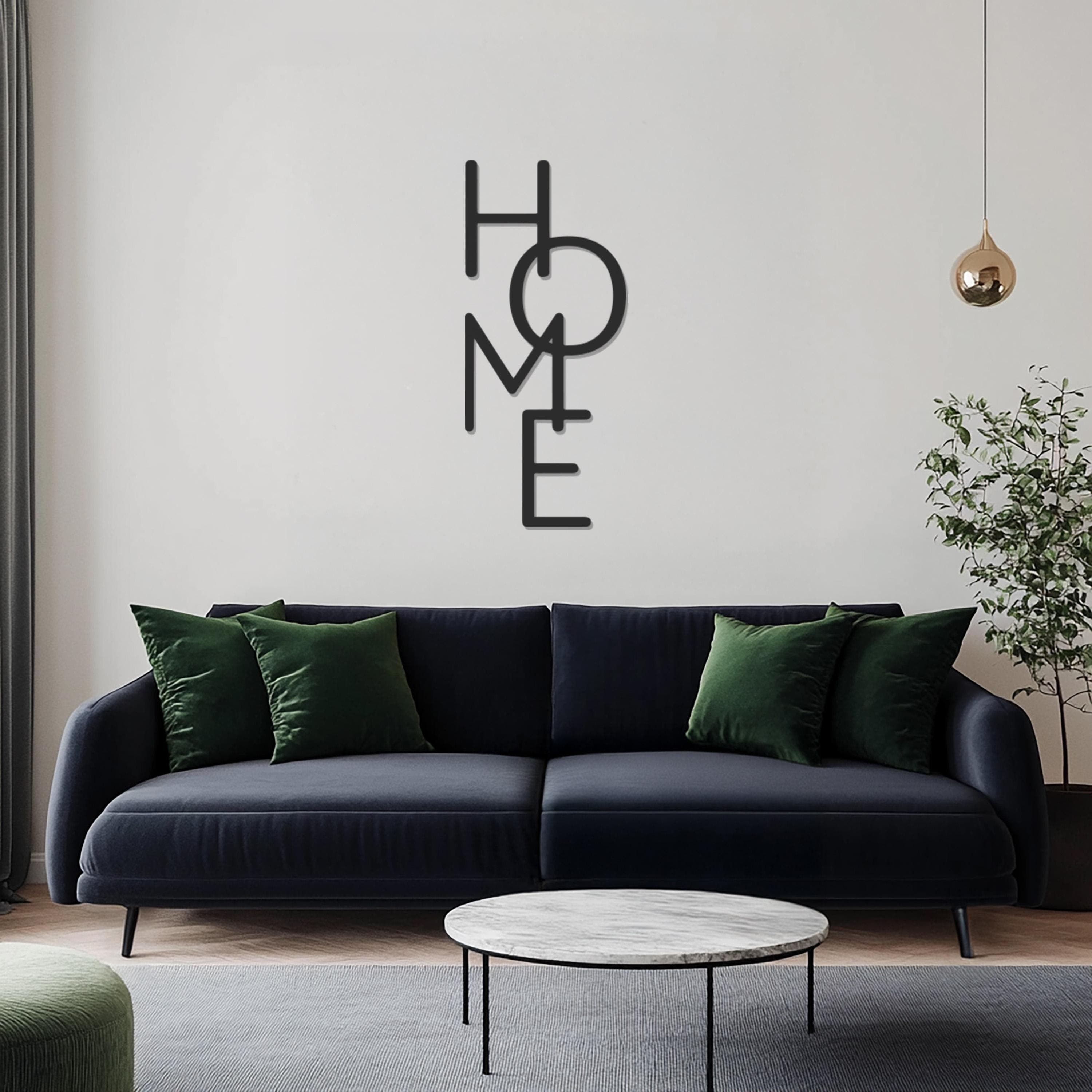 Home Metal Wall Art Vertical Sign, Minimalist Home Decor, Modern Housewarming Decor, Metal Wall Art Decor, Wall Hangings, Gift for New Home