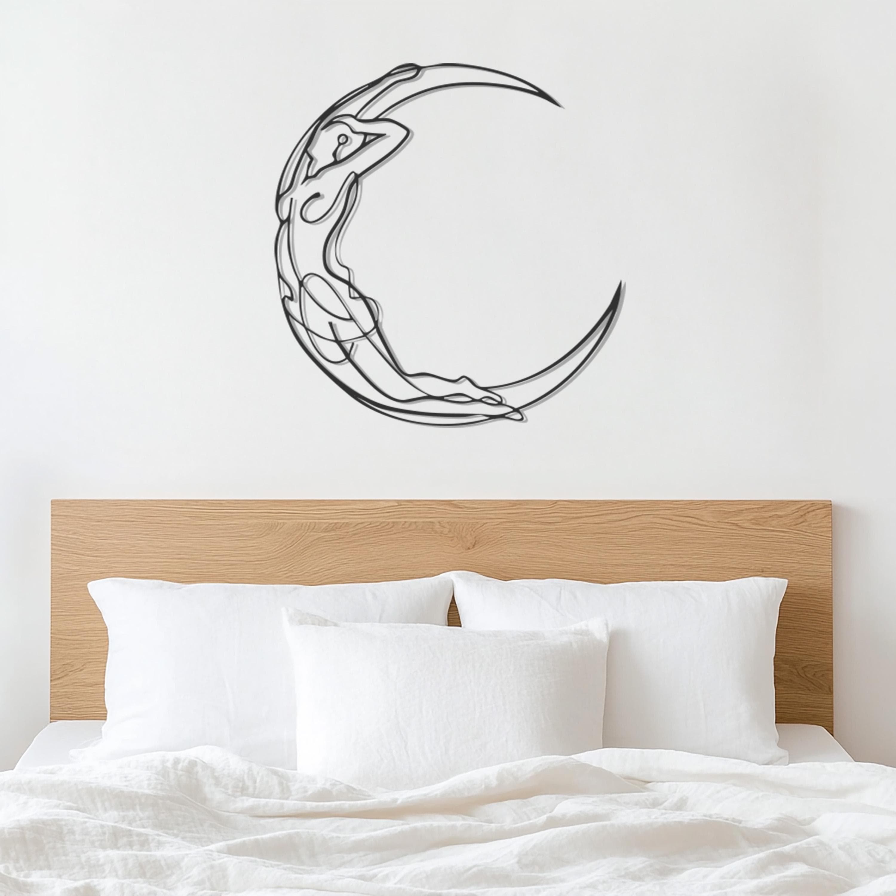 Moon Woman Metal Wall Art, Celestial Goddess Line Art, Crescent Moon Home Decor, Feminine Silhouette Sculpture, Wall Hangings, Gift For Her - image 5