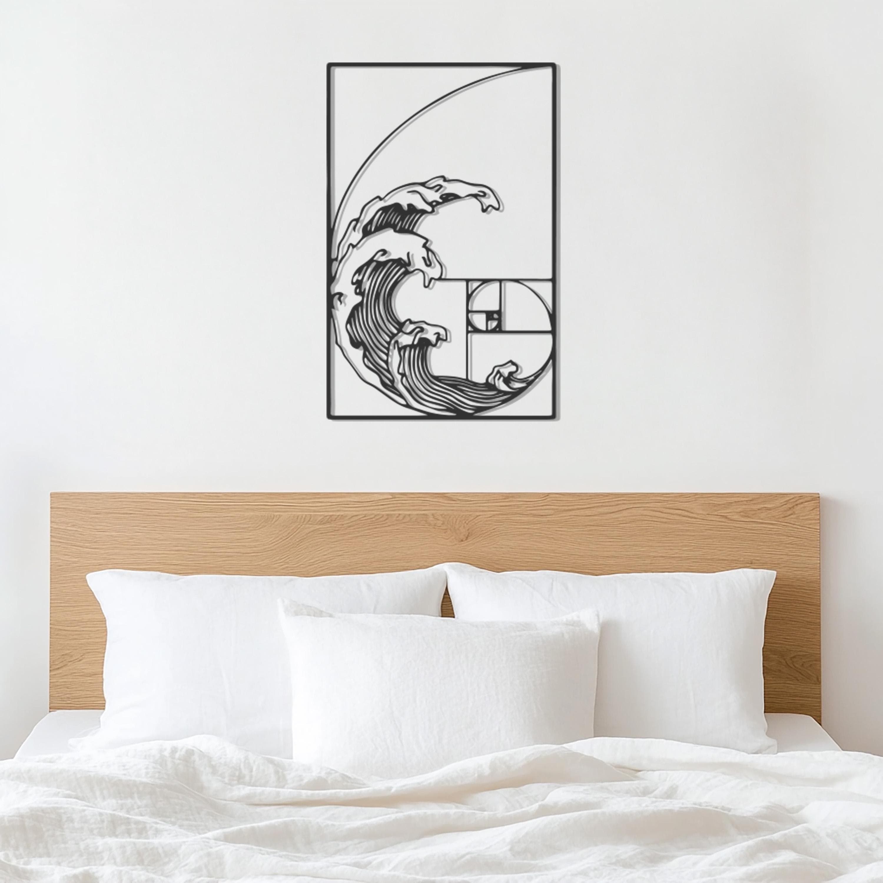 Golden Ratio Wave Metal Wall Art, Modern Geometric Ocean Decor, Unique Minimalist Metal Sculpture, Perfect Gift for Art and Nature Lovers - image 5