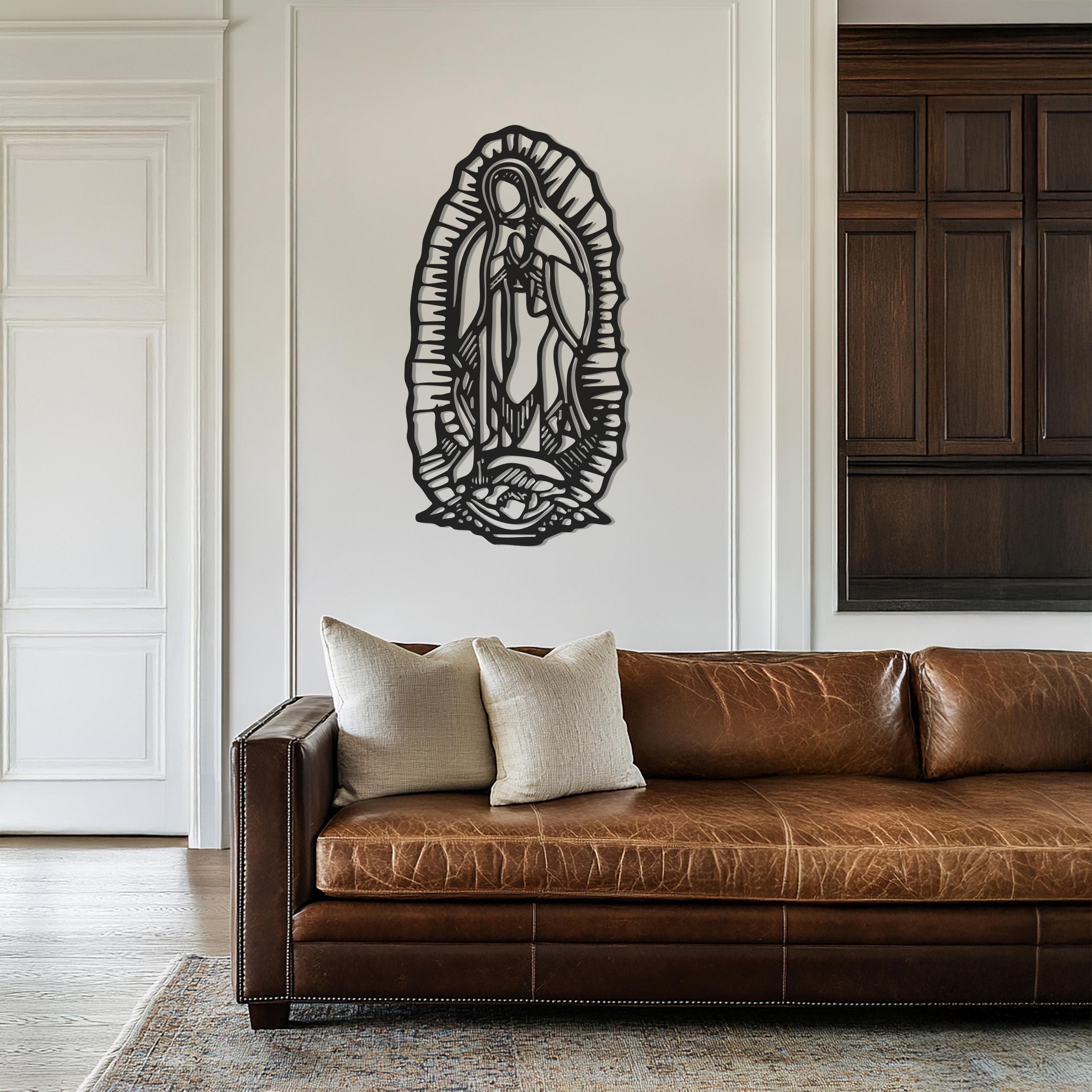 Virgin Mary Metal Wall Art, Religious Metal Wall Decor For Home Or Prayer Room, Catholic Faith Gift, Our Lady Laser Cut Wall Hanging - image 4