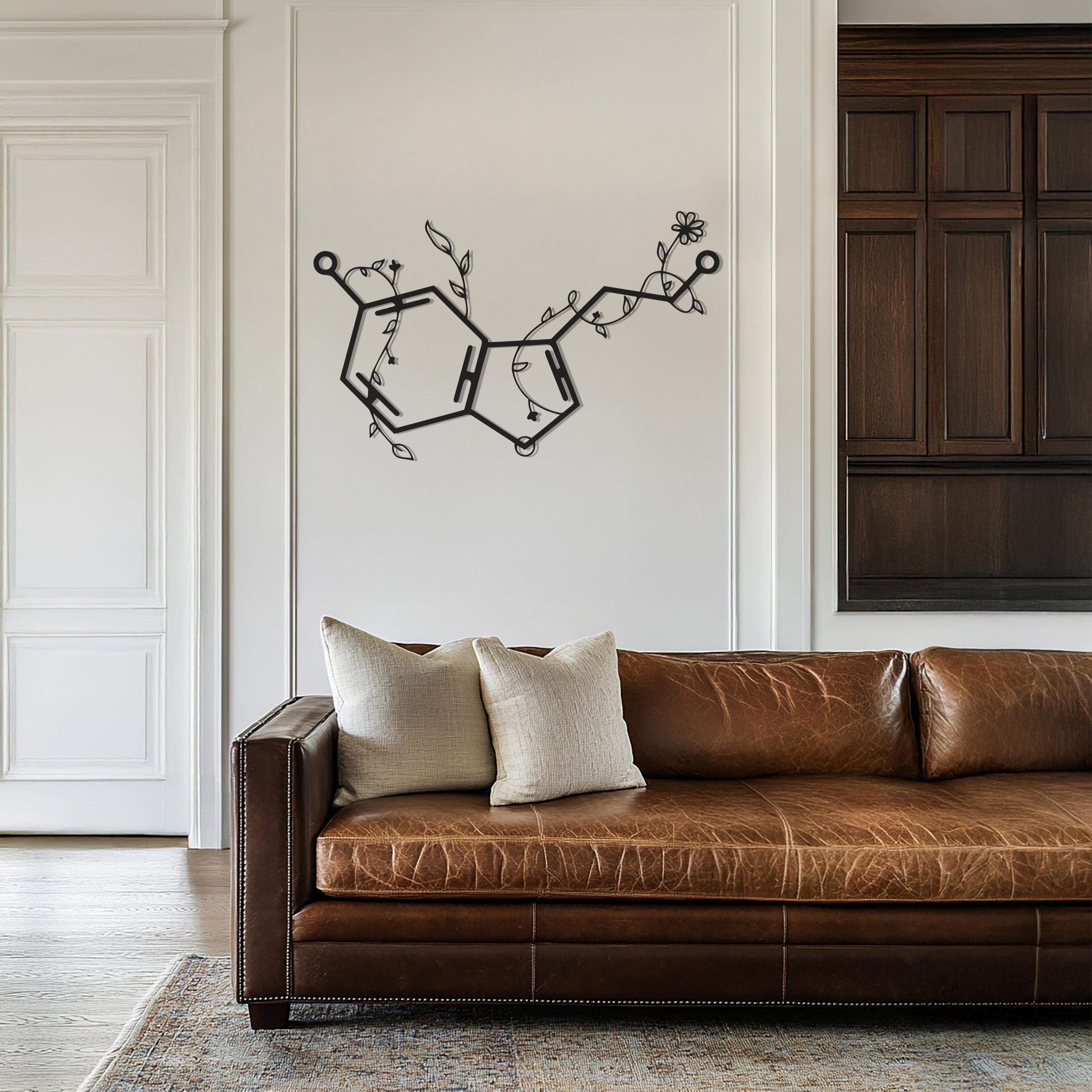 Molecule Metal Wall Art, Serotonin Molecule Metal Wall Art, Metal Wall Decor, Science Gift, Botanical Wall Art, Home Decor, Gift for Her - image 4