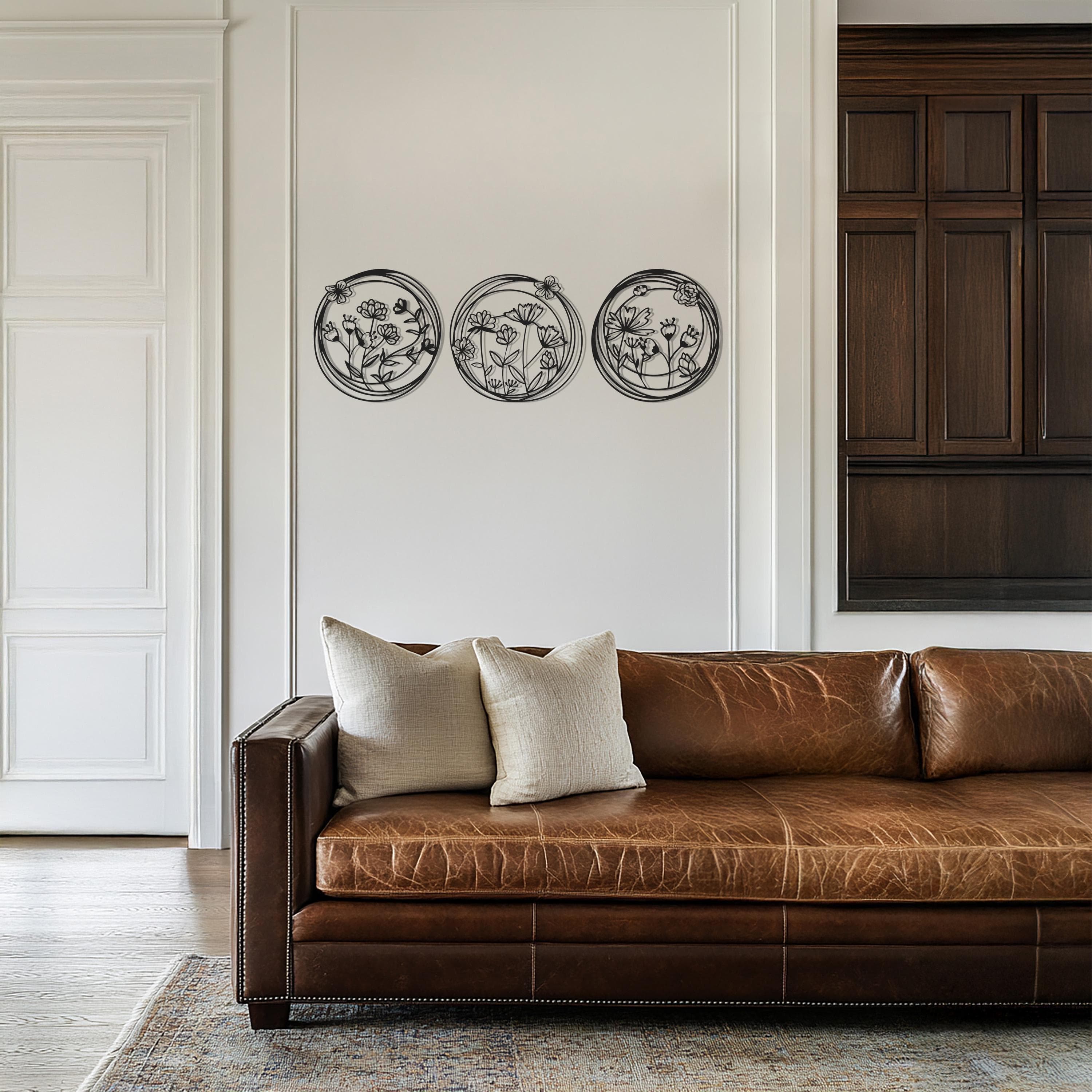 Set Of 3 Metal Floral Wall Art, Botanical Metal Wall Decor, Home Decor, Minimalist Flower Art, Minimalist Wall Decor, Gift for Nature Lovers - image 4