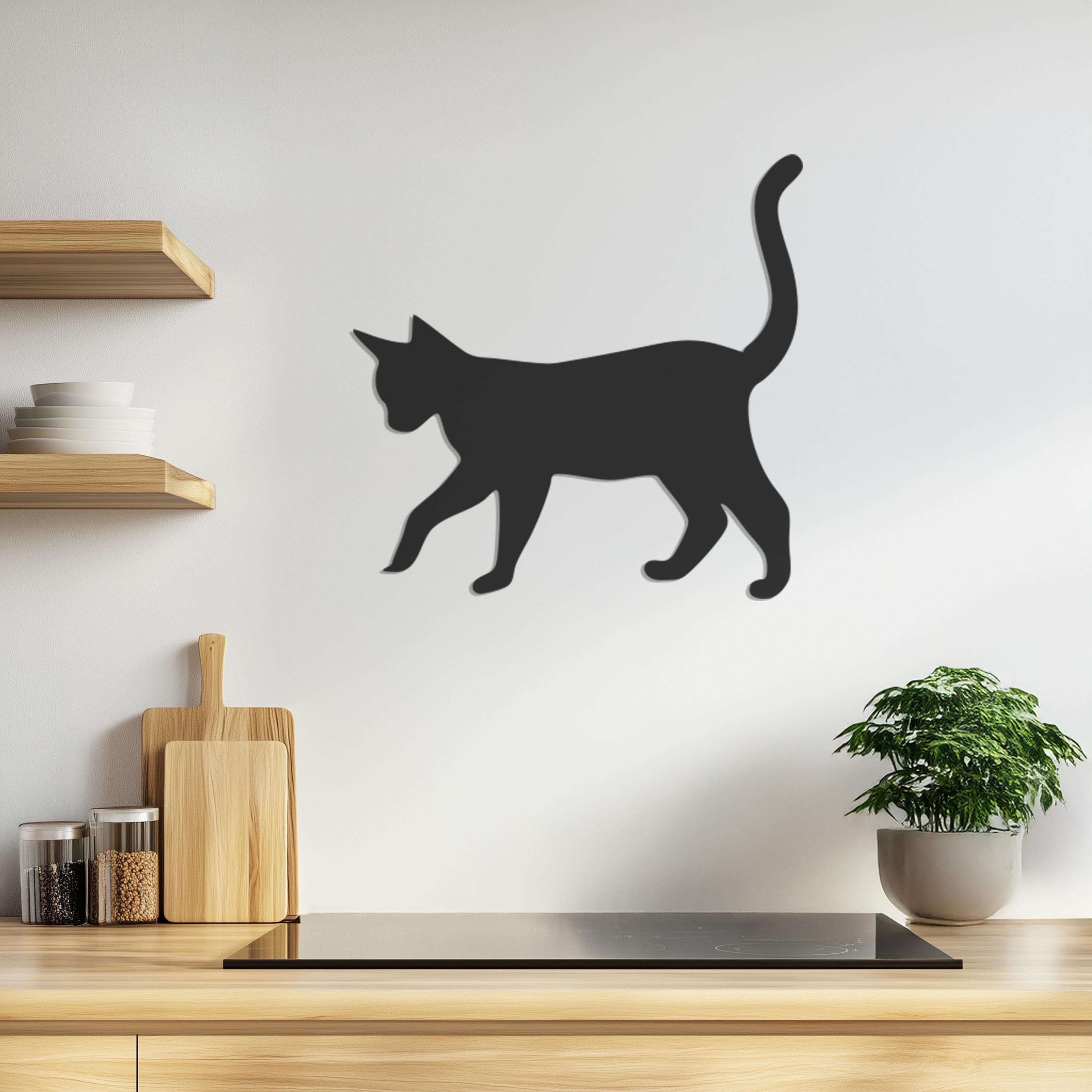 Metal Cat Wall Art, Minimalist Cat Decor, Cat Silhouette Art, Animal Wall Decor, Pet Wall Hanging, Feline Home Decor, Wall Art,Gift for Home - image 4
