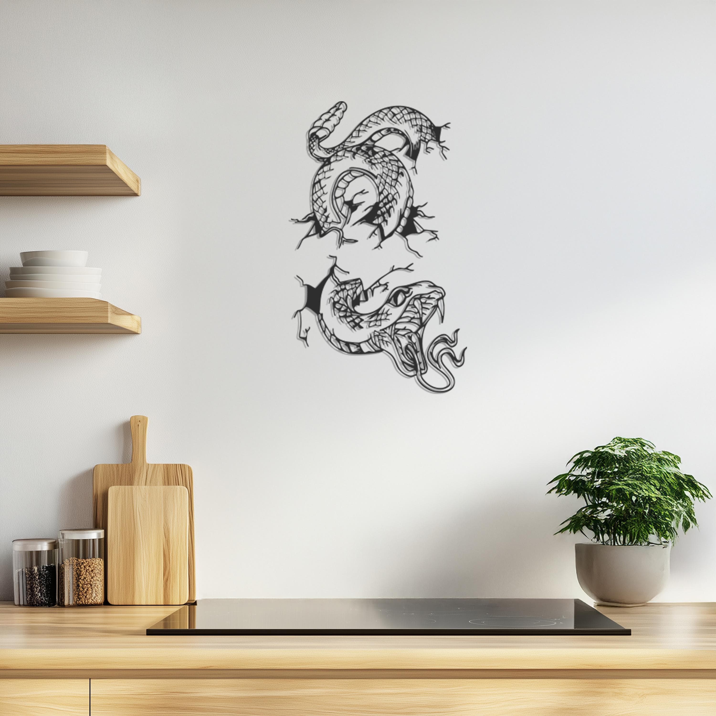 Cobra Wall Art, Snake Wall Art, Serpent Metal Wall Decor, New Home Gift, Viper Wall Sculpture, Man Cave Decor, Horror Gift, Creepy Gift - image 5