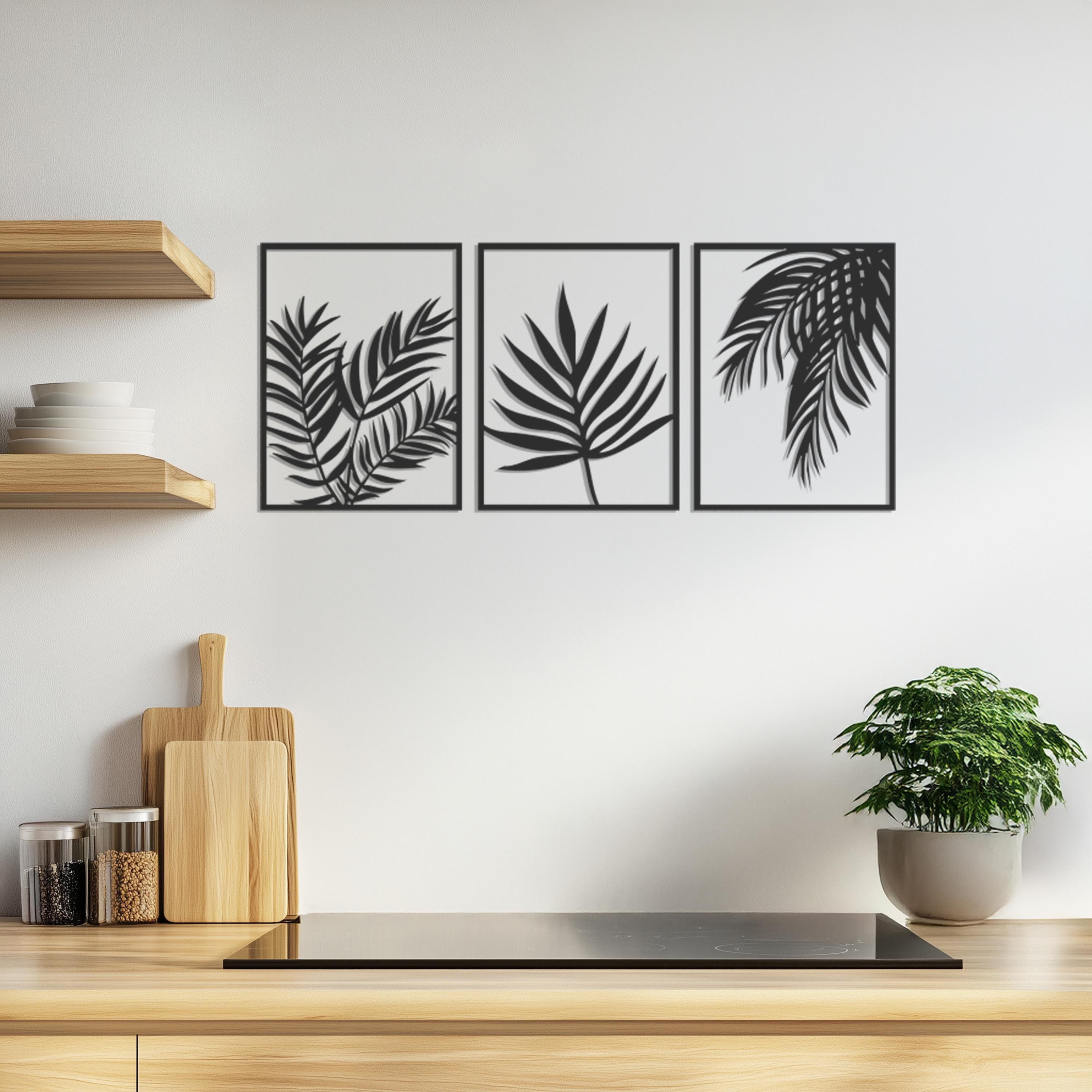 Set of 3 Tropical Leaf Metal Wall Art, Botanical Wall Decor, Minimalist Plant Decor, Modern Wall Decor, Leaf Wall Art, Gift For Plant Lovers - image 3