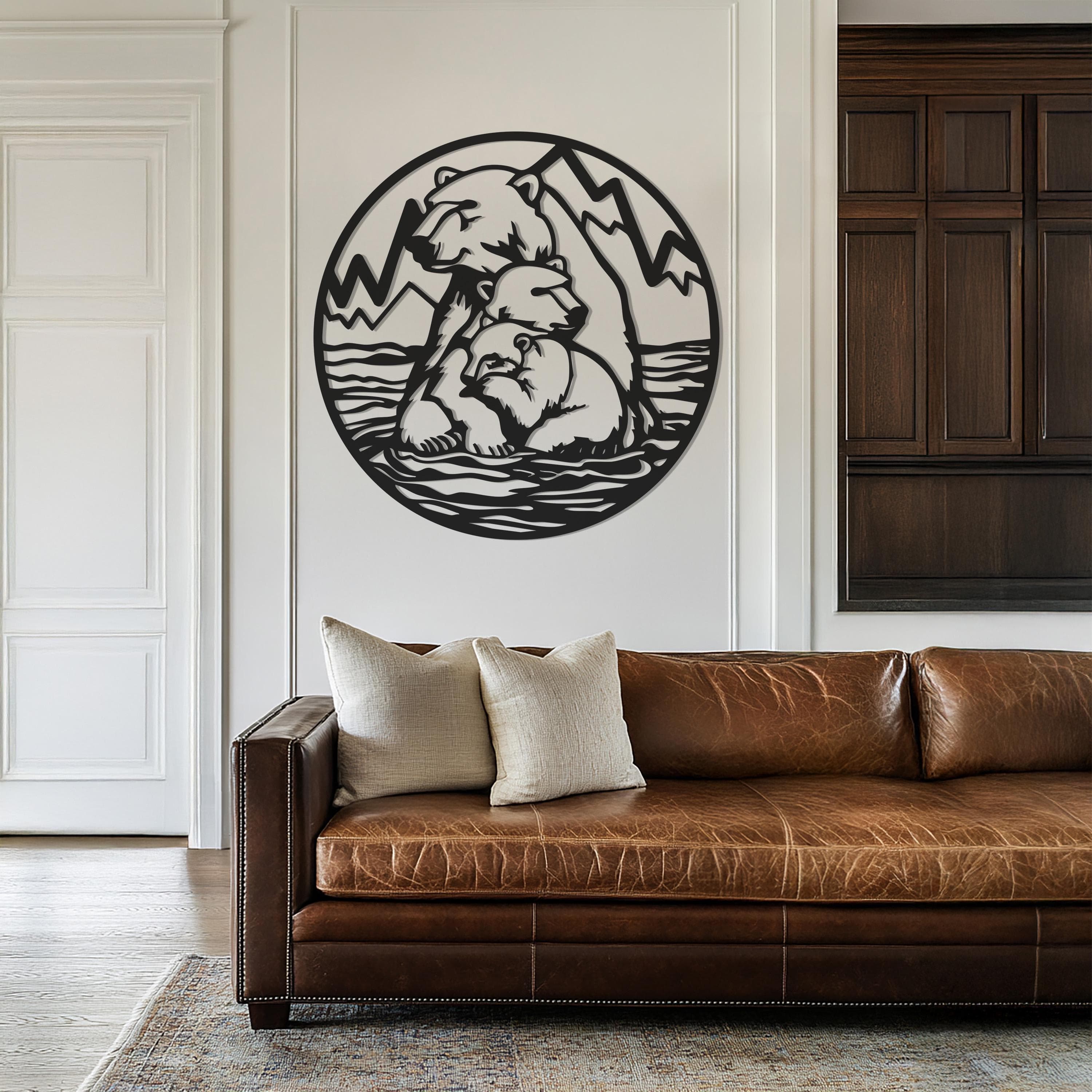 Polar Bear Metal Wall Art Decor, Wildlife Modern Metal Wall Hanging, Arctic Animal Home Decor, Gift For Nature Lovers, Rustic Cabin Accent - image 4