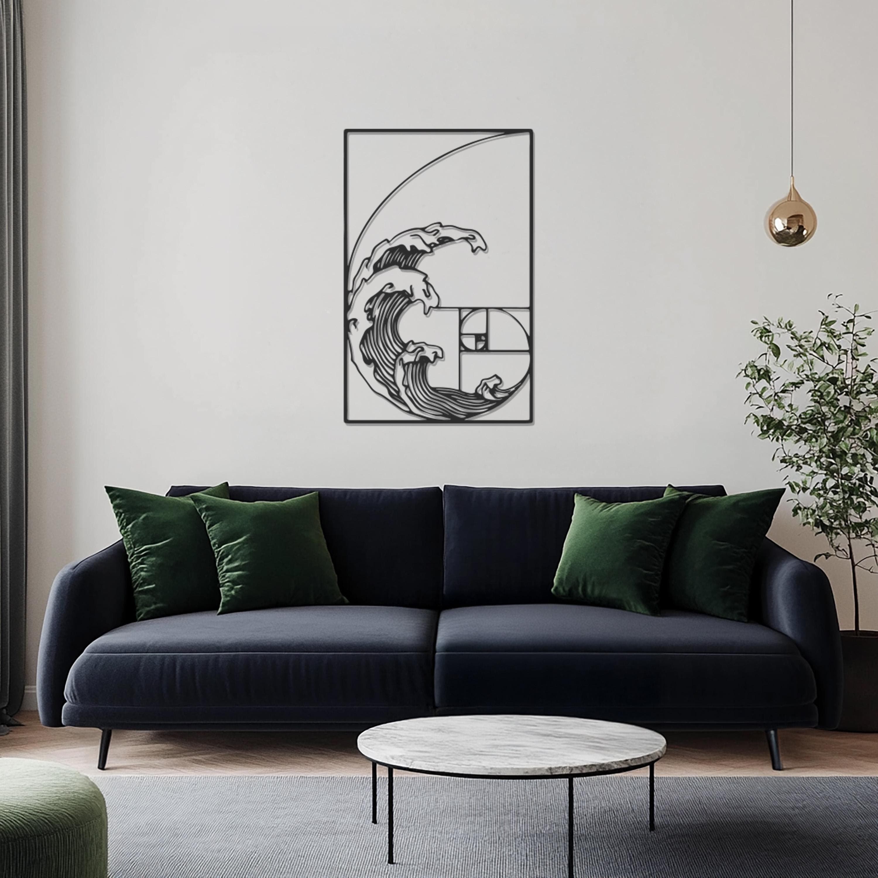 Golden Ratio Wave Metal Wall Art, Modern Geometric Ocean Decor, Unique Minimalist Metal Sculpture, Perfect Gift for Art and Nature Lovers - image 3