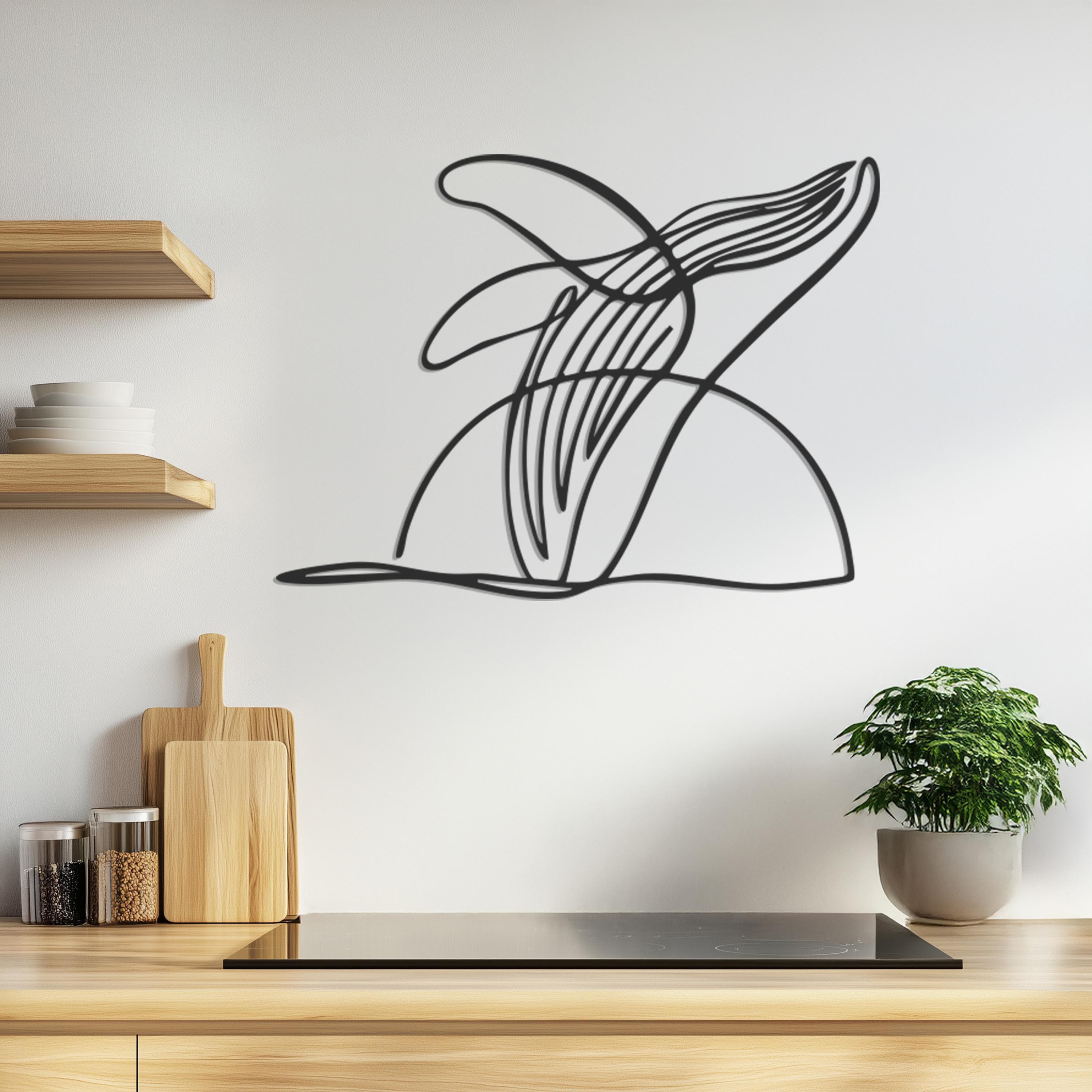 Whale Tail Metal Wall Art, Ocean Theme Decor, Abstract Whale Decor, Sea Lover Gift, Minimalist Beach Decor, Metal Wall Decor, Gift for Home - image 2