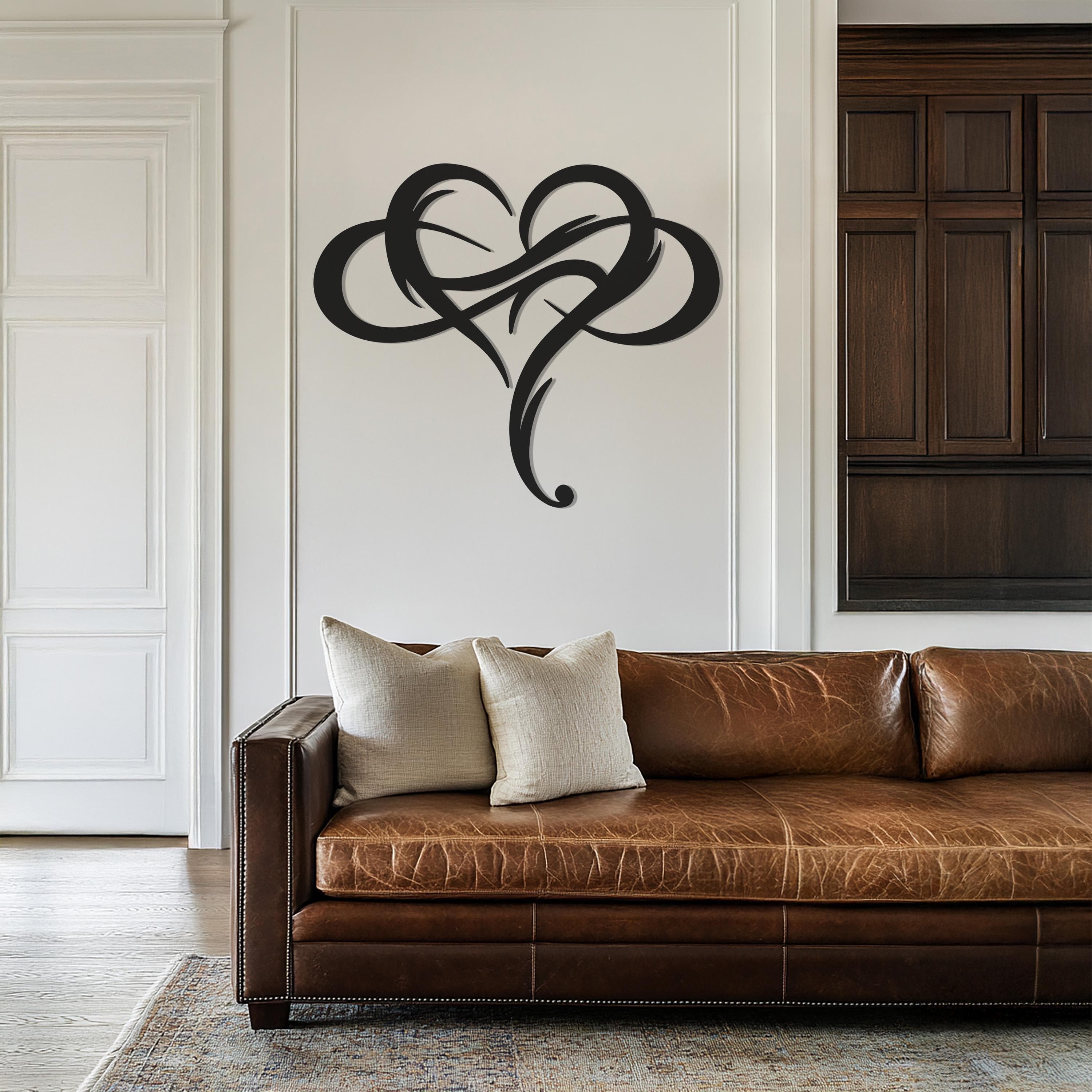Abstract Heart Metal Wall Art, Minimalist Romantic Wall Hanging, Modern Love Decor, Large Metal Sculpture, Unique Gift for Anniversary - image 3
