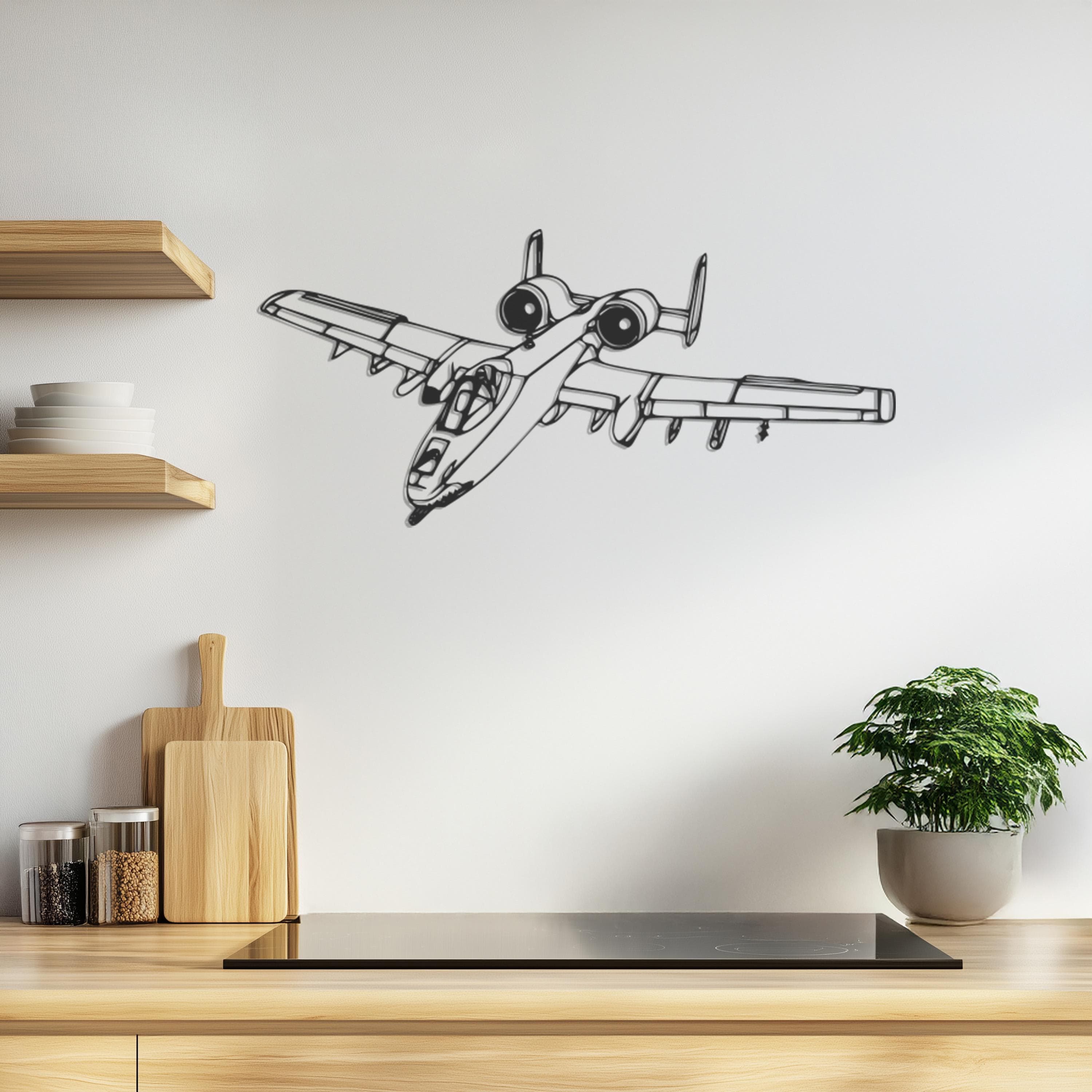 A-10 Warthog Metal Wall Art, Military Jet Fighter Metal Wall Decor, Modern Aircraft Home Decoration, Pilot Gift, Unique Aviation Accent