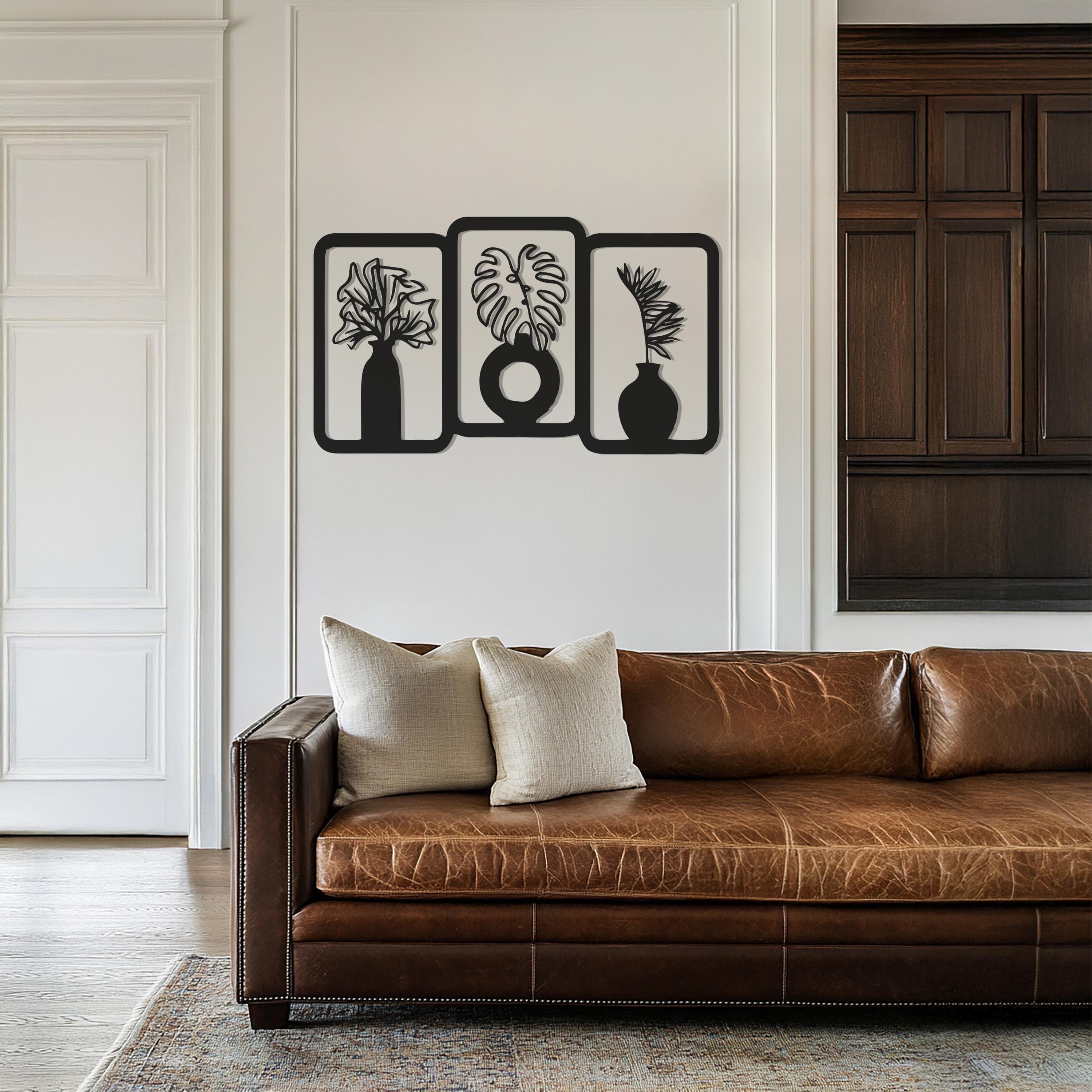 Set of 3 Plant Wall Art, Minimalist Leaf Decor, Vase Decor, Botanical Wall Sign, Modern Wall Art, Living Room Decor, Wall Art, Gift For Her - image 4