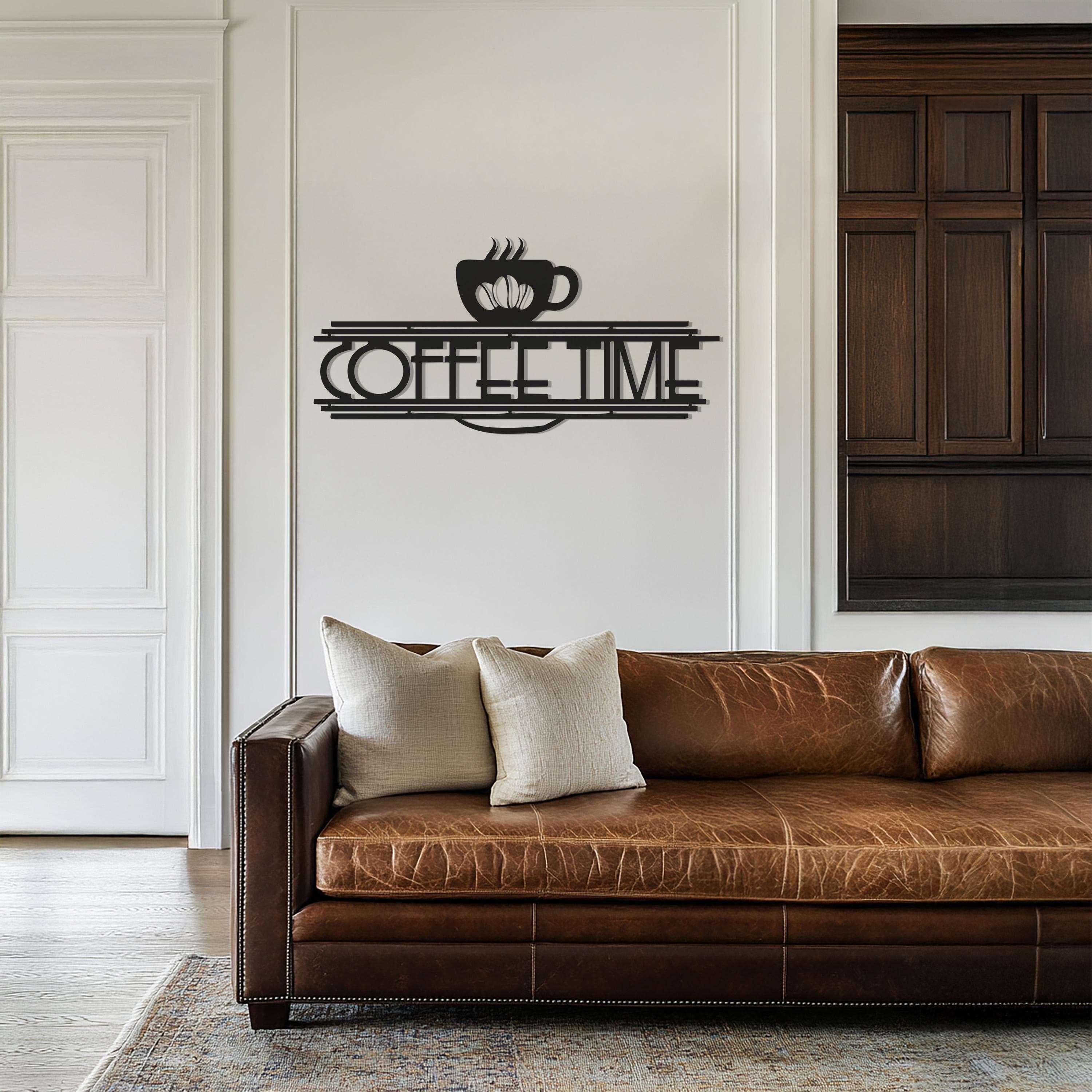 Coffee Time Metal Wall Art Sign,Kitchen Coffee Bar Decor, Coffee Cup Wall Hanging, Gift For Coffee Lovers, Minimalist Cafe Wall Accent - image 4