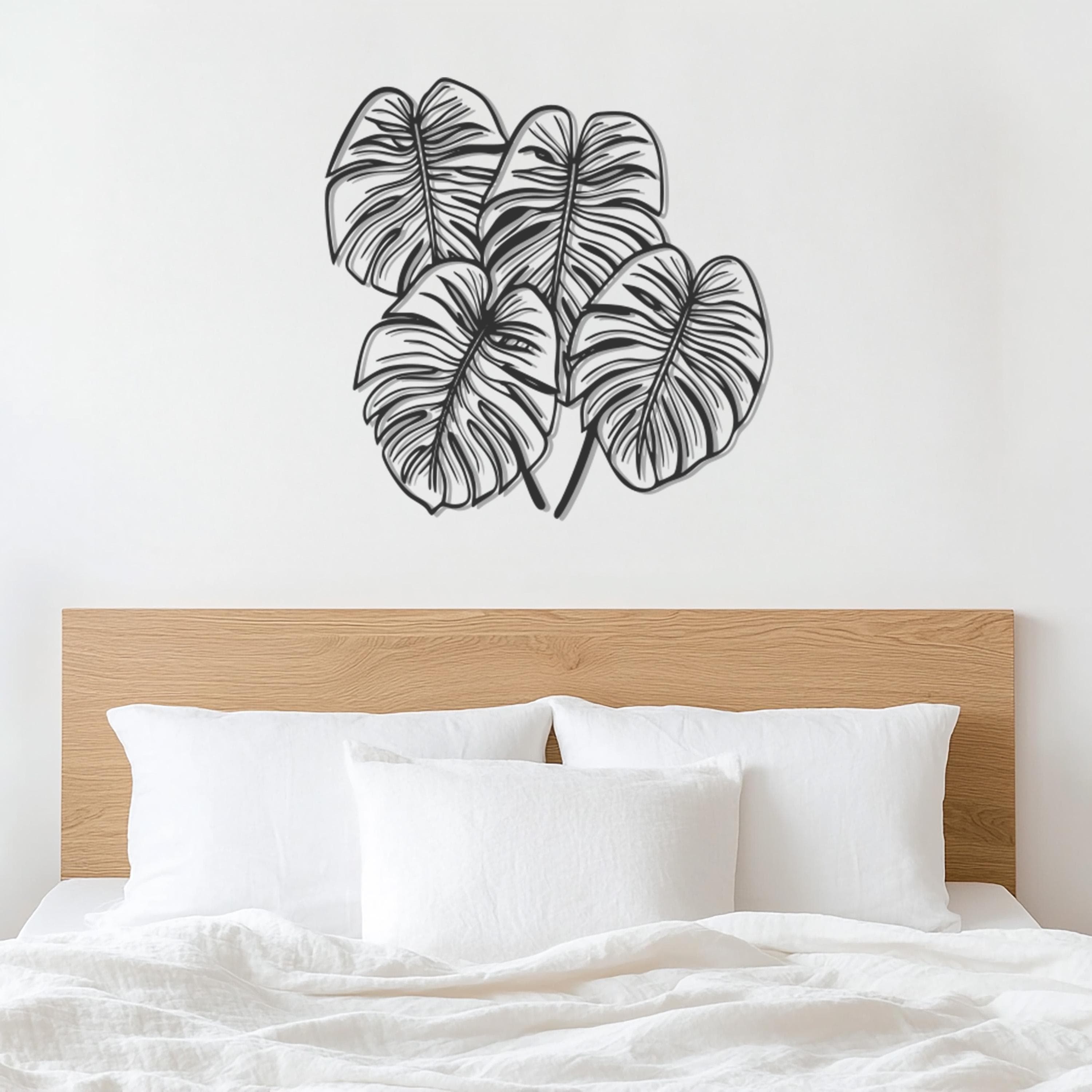 Leaf Metal Wall Art, Tropical Plant Silhouette Decor, Botanical Wall Decor, Minimalist Wall Decor, Wall Art, Metal Plant Sign, Gift For Her - image 4