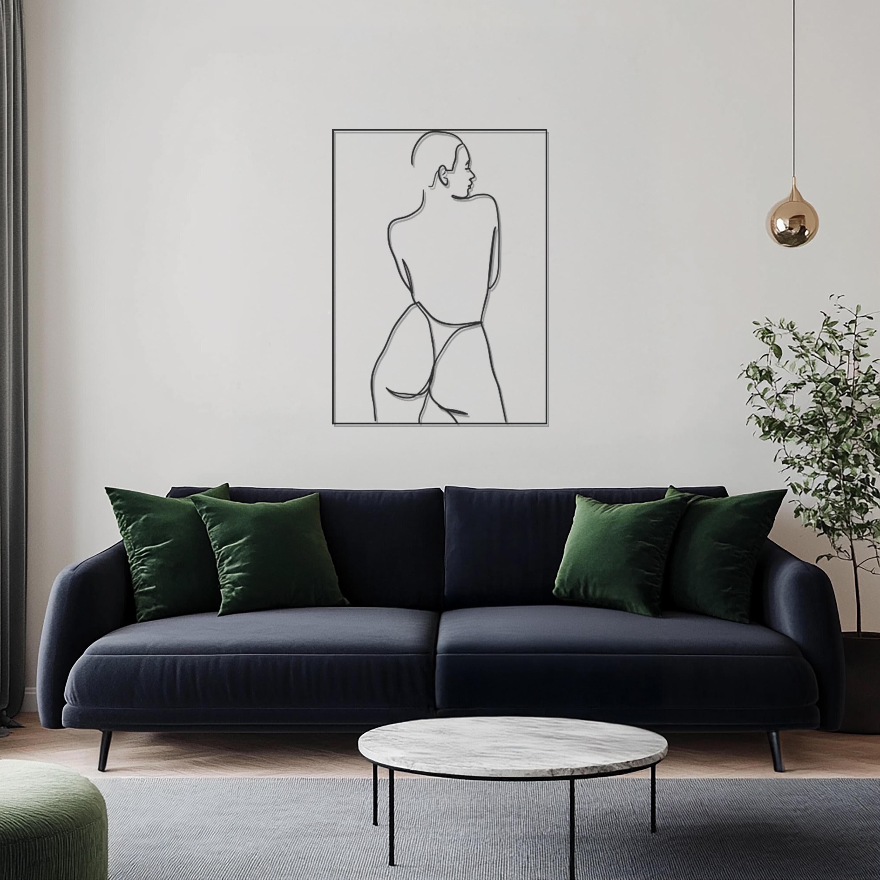 Female Line Art Metal Wall Decor, Minimalist Body Silhouette Sculpture, Modern Woman Figure Wall Art, Wall Art, Elegant Gift For Art Lover - image 3