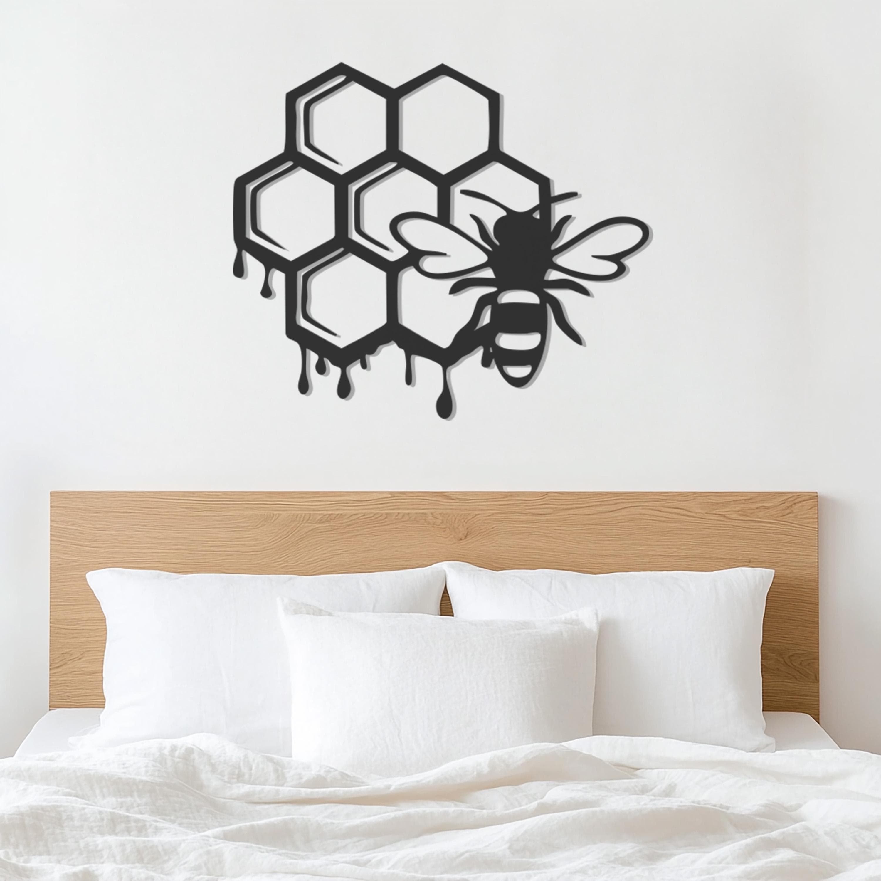 Bee Metal Wall Art, Honeycomb Wall Decor, Farmhouse Bee Sign, Beekeeping Decor, Rustic Home Decor, Farmhouse Wall Art, Honeybee Metal Sign - image 5