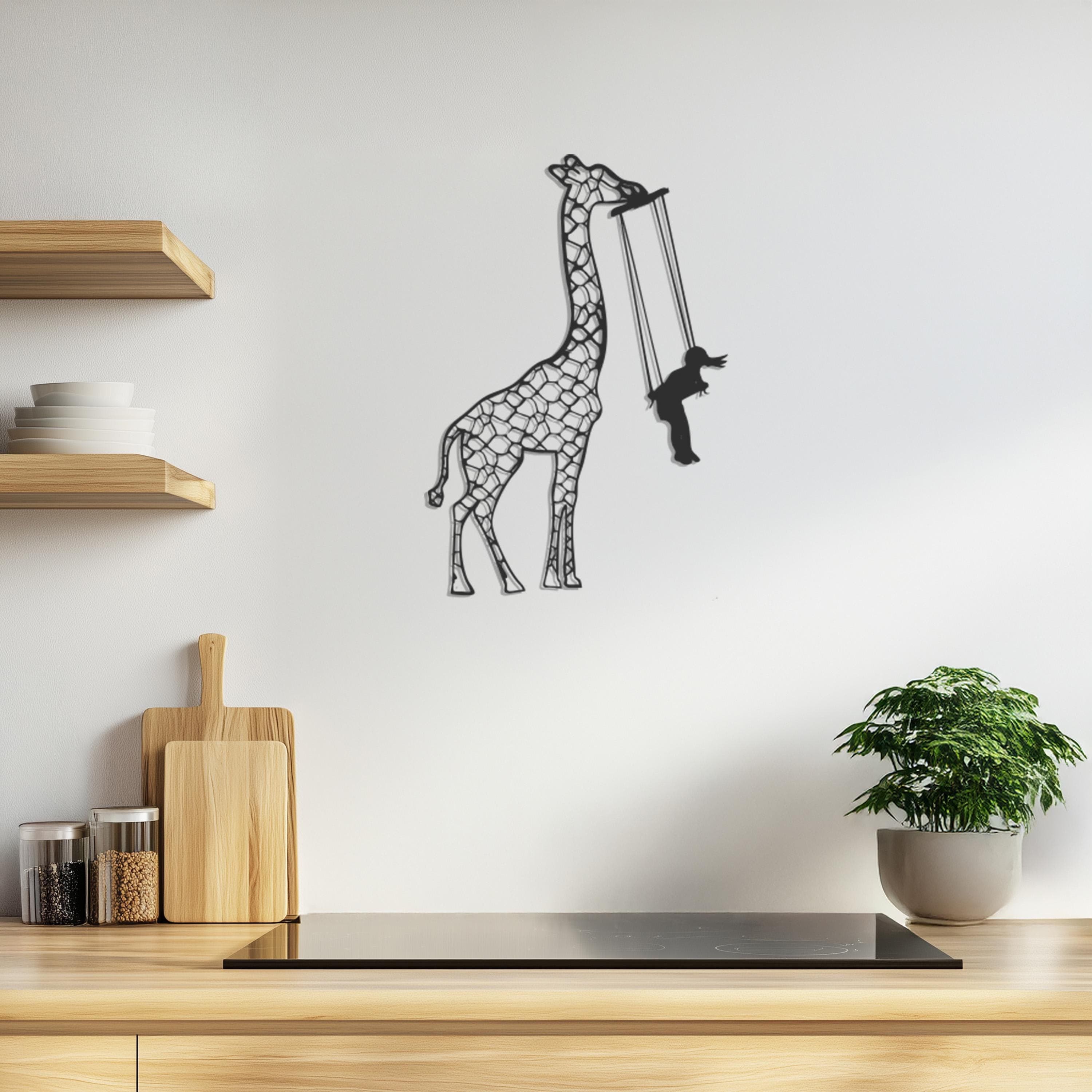 Giraffe Swing Metal Wall Art, Animal Wall Decor, Kids Room or Nursery, Jungle Safari Metal Sign, Metal Wall Art Decor, Gift for Home - image 4