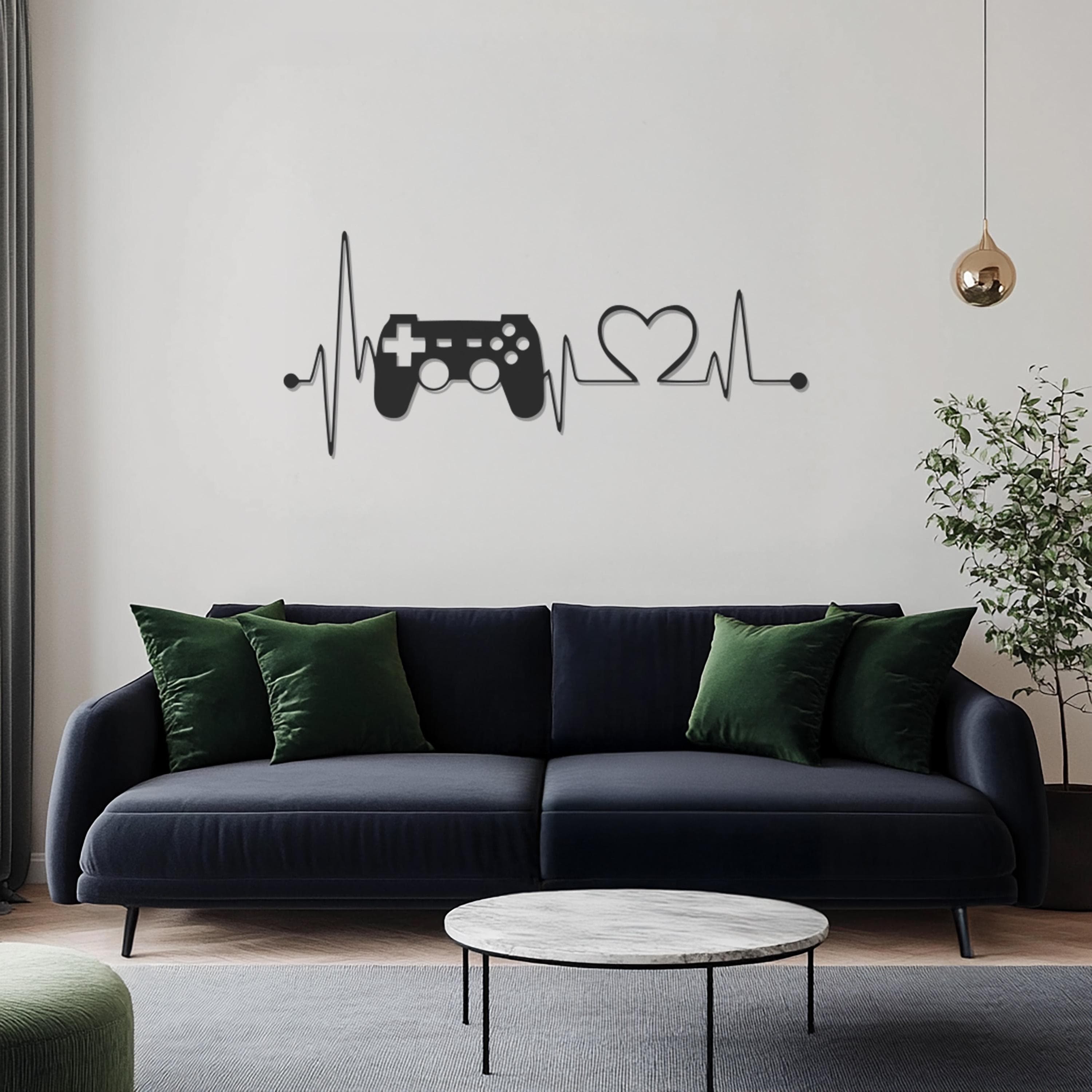 Gamer Heartbeat Metal Wall Art, Video Game Controller Decor, Heart Line Sign, Boys Room Decor, Gift For Gamer, Wall Hangings, Gift for Home - image 3