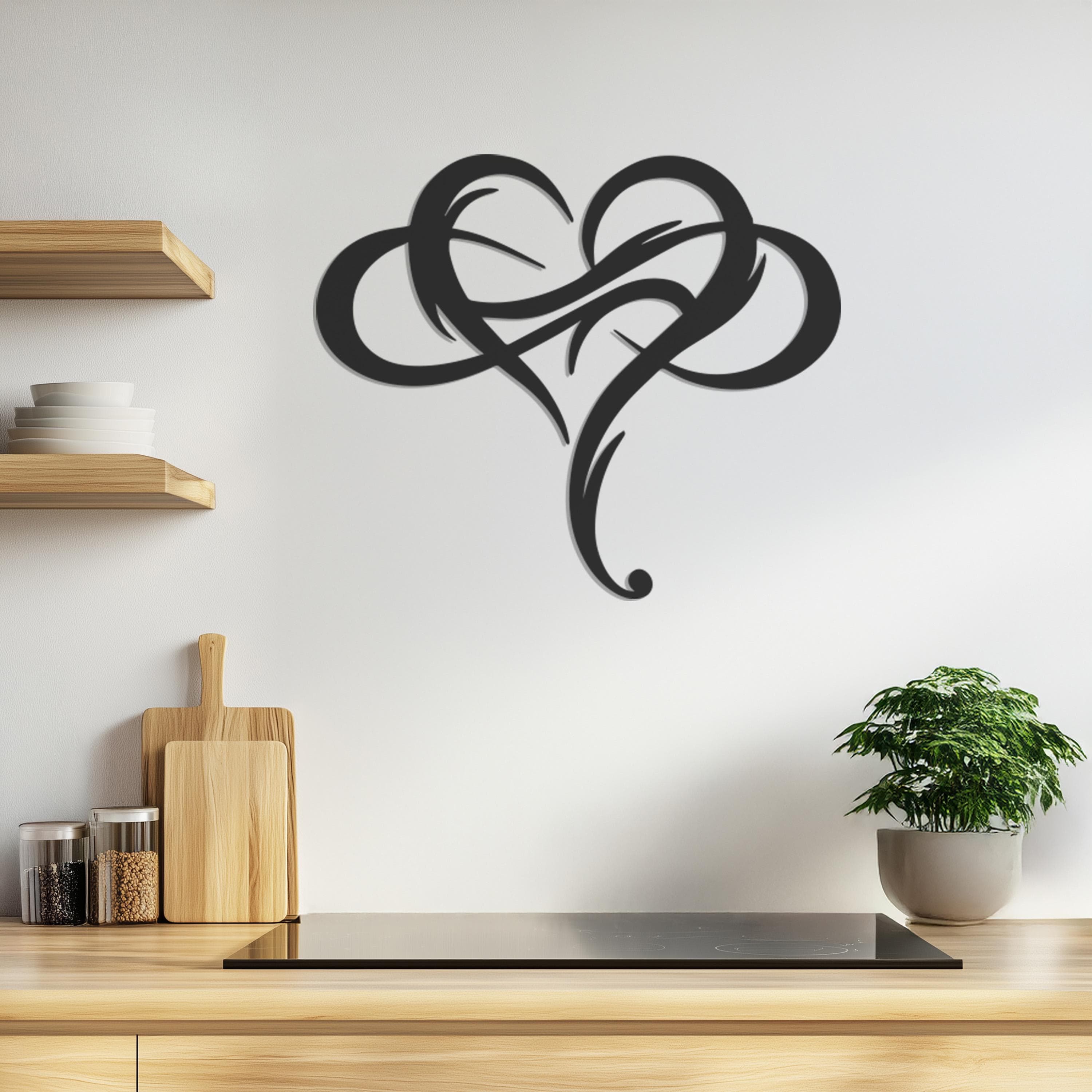 Abstract Heart Metal Wall Art, Minimalist Romantic Wall Hanging, Modern Love Decor, Large Metal Sculpture, Unique Gift for Anniversary - image 5