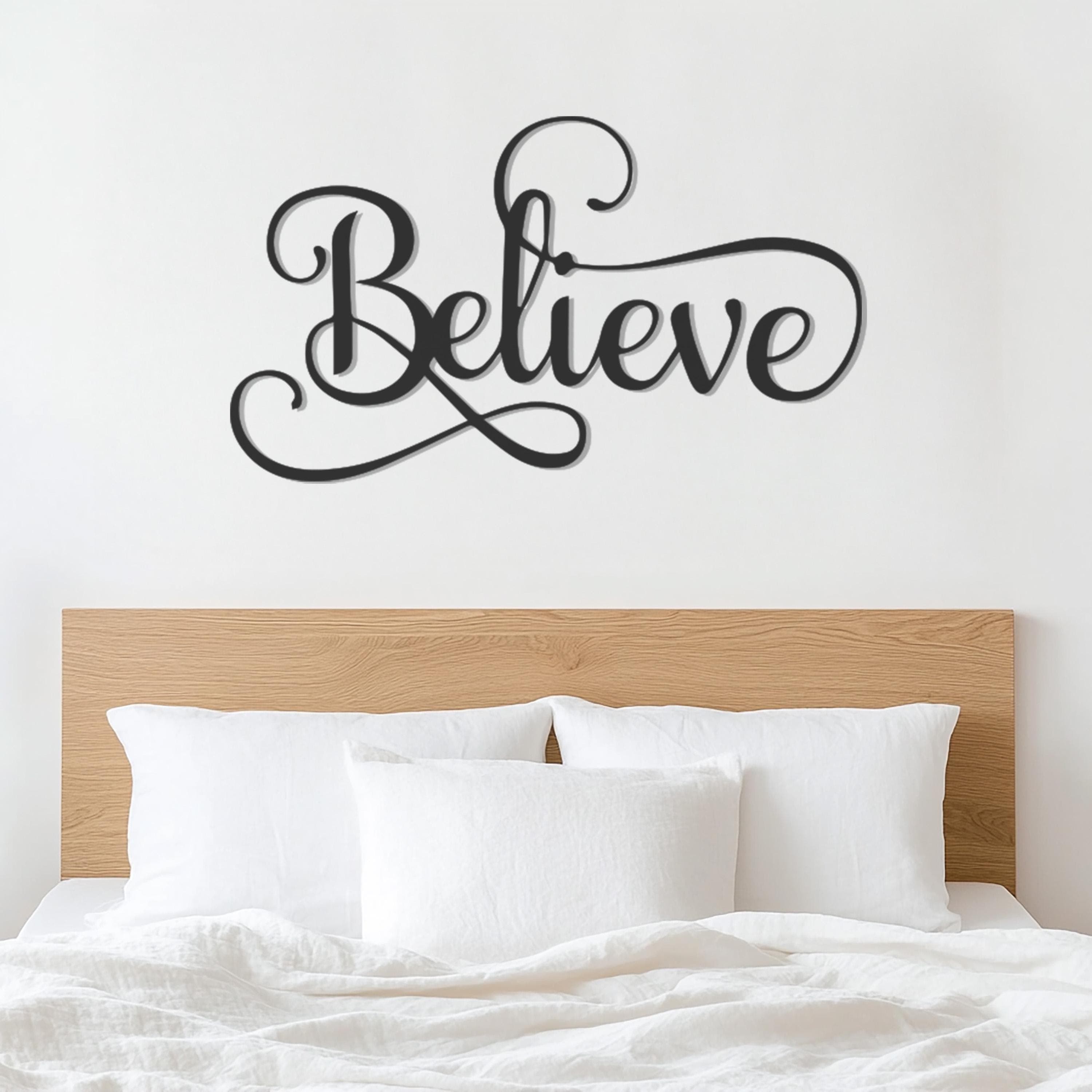 Believe Metal Word Art, Positive Quote Wall Hanging, Believe Metal Wall Decor, Believe Wall Sign, Motivational Wall Decor, Housewarming Gift - image 3