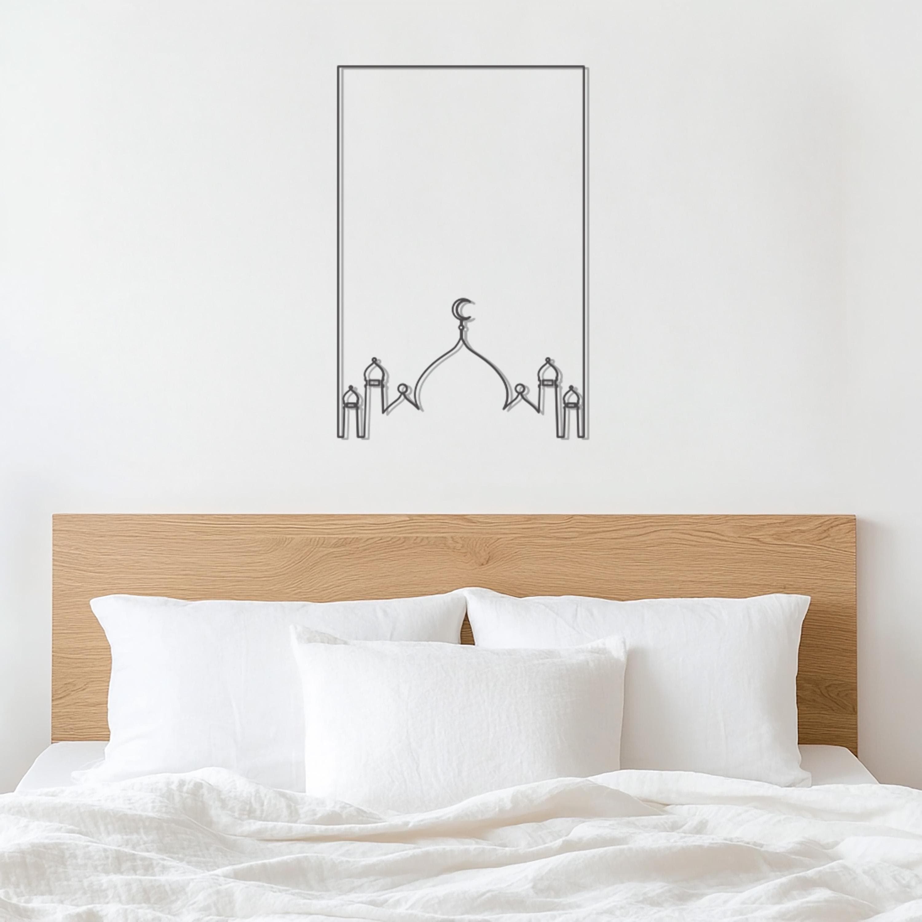 Islamic Metal Wall Art, Mosque Inspired Wall Hanging, Modern Islamic Home Decor, Muslim Wall Art Gift, Minimalist Metal Art, Spiritual Decor - image 5