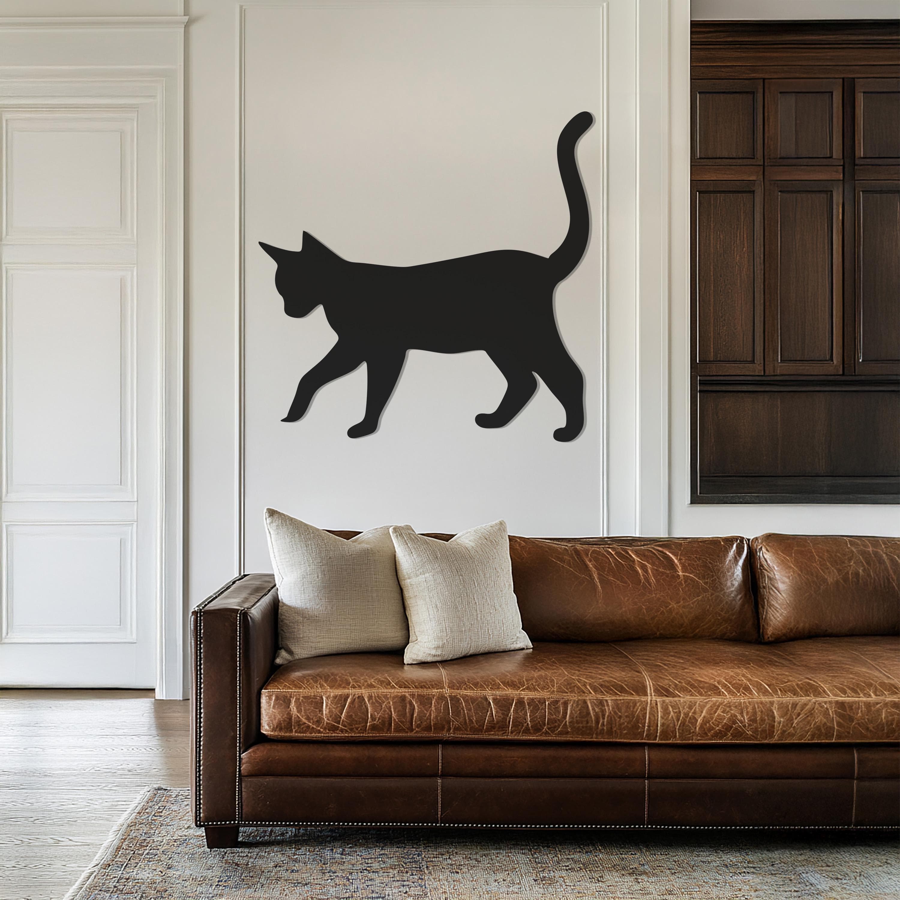 Metal Cat Wall Art, Minimalist Cat Decor, Cat Silhouette Art, Animal Wall Decor, Pet Wall Hanging, Feline Home Decor, Wall Art,Gift for Home