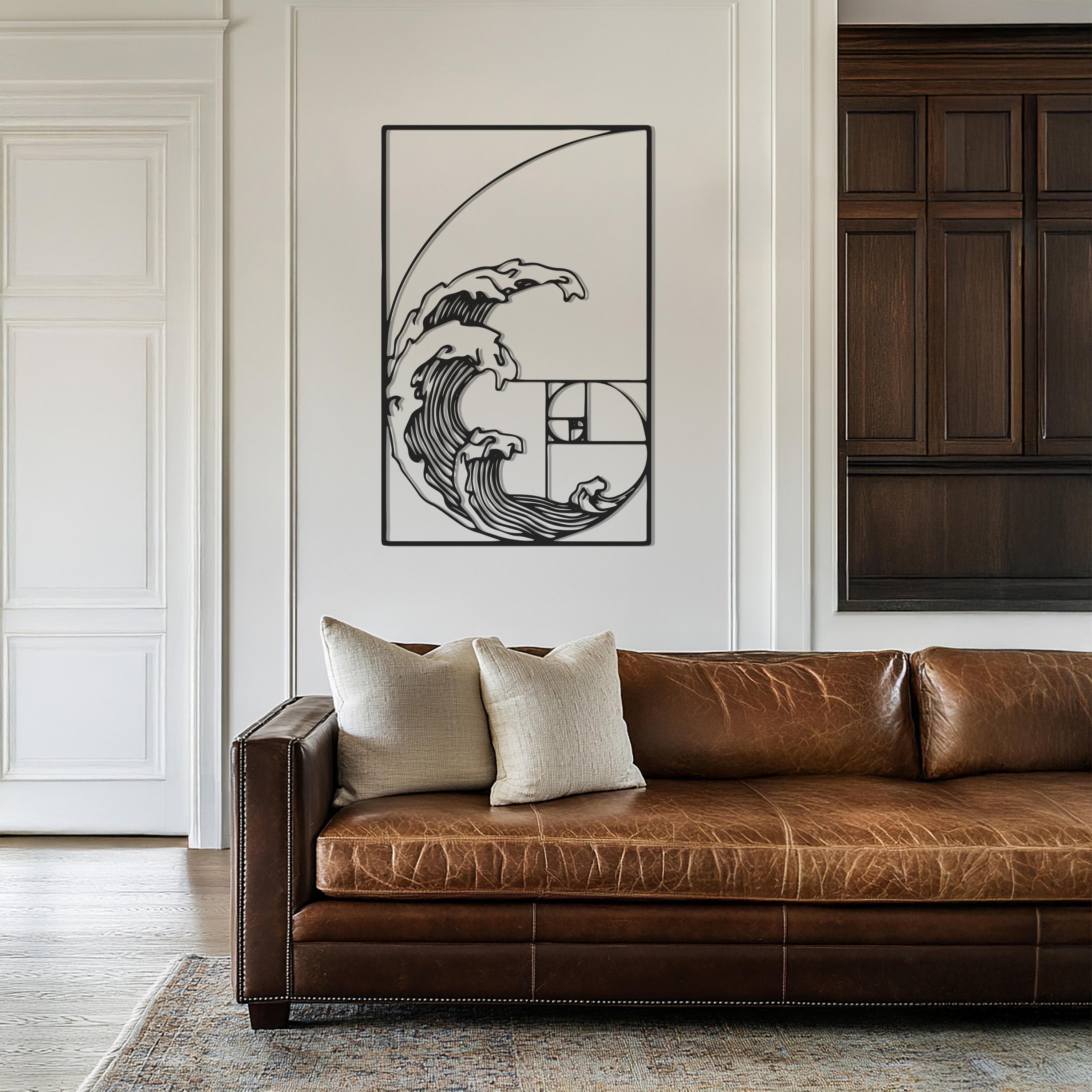 Golden Ratio Wave Metal Wall Art, Modern Geometric Ocean Decor, Unique Minimalist Metal Sculpture, Perfect Gift for Art and Nature Lovers - image 4