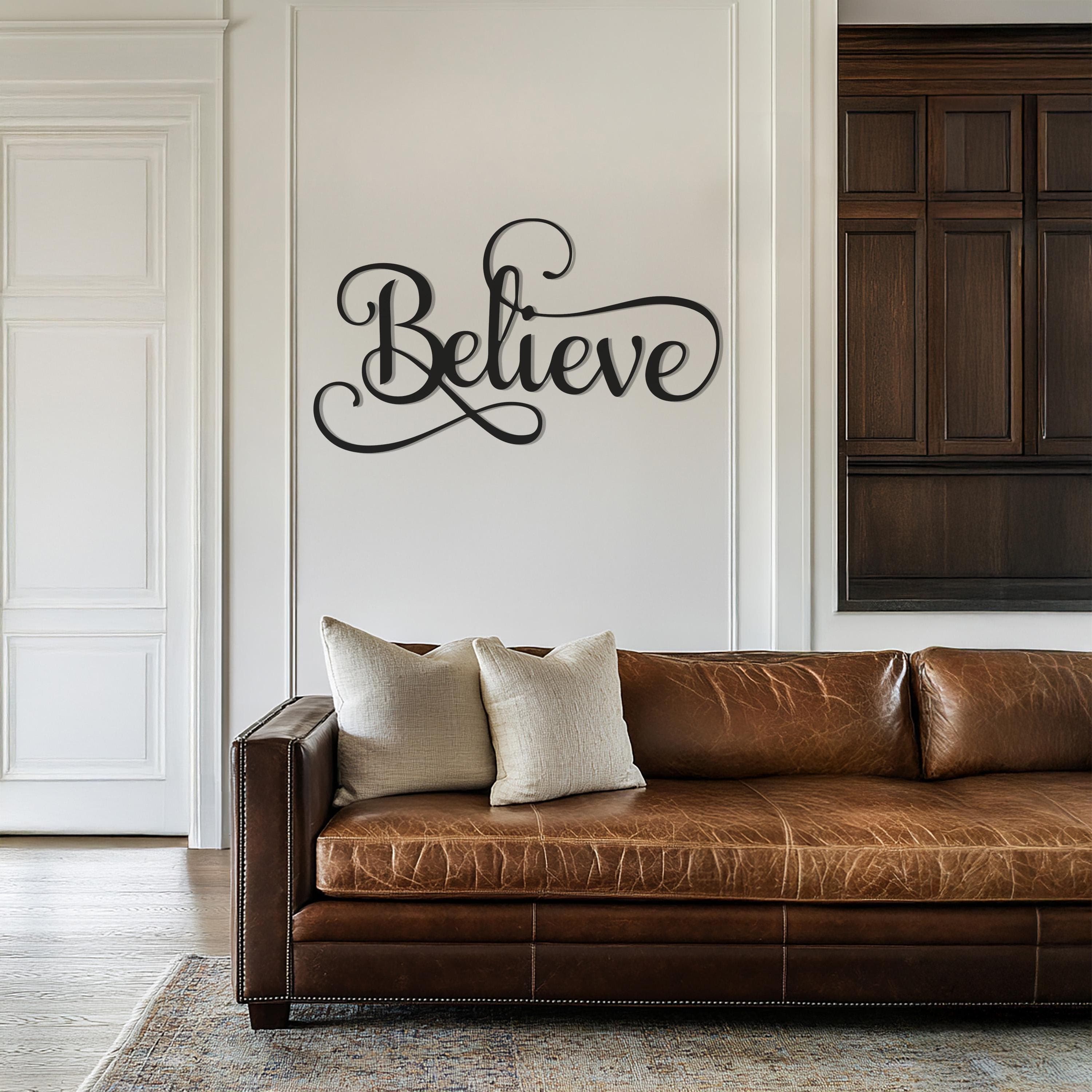 Believe Metal Word Art, Positive Quote Wall Hanging, Believe Metal Wall Decor, Believe Wall Sign, Motivational Wall Decor, Housewarming Gift - image 5