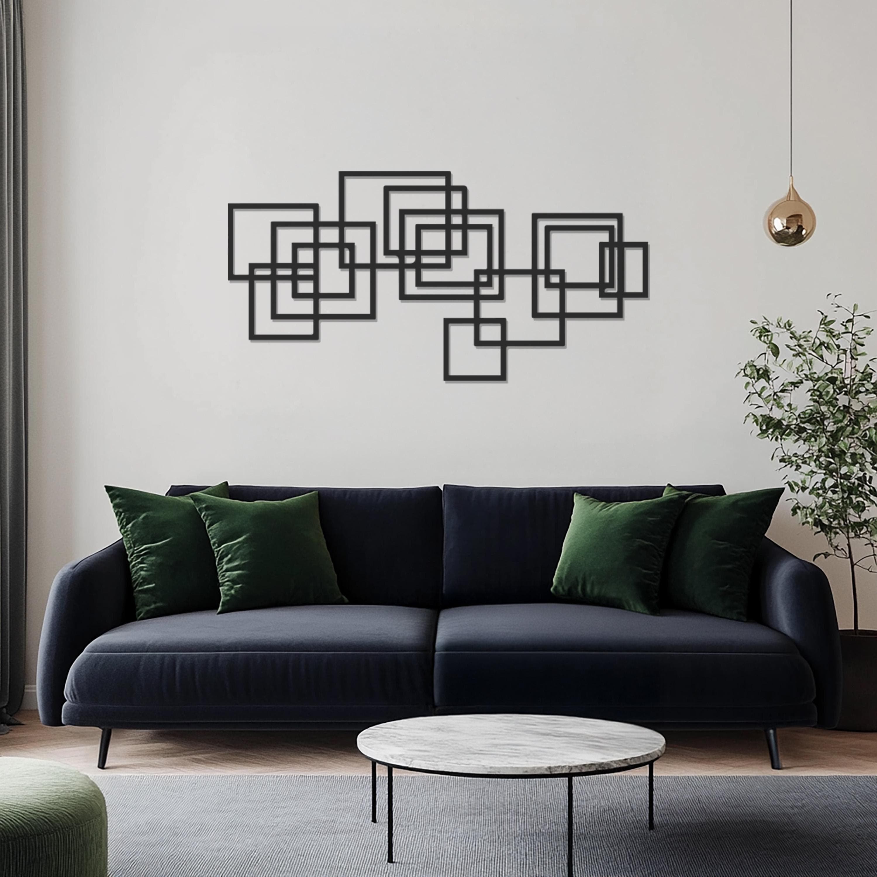 Large Geometric Metal Wall Art, Modern Squares Wall Decor, Metal Artwork for Living Room, Minimalist Wall Hanging, Home Decoration - image 3