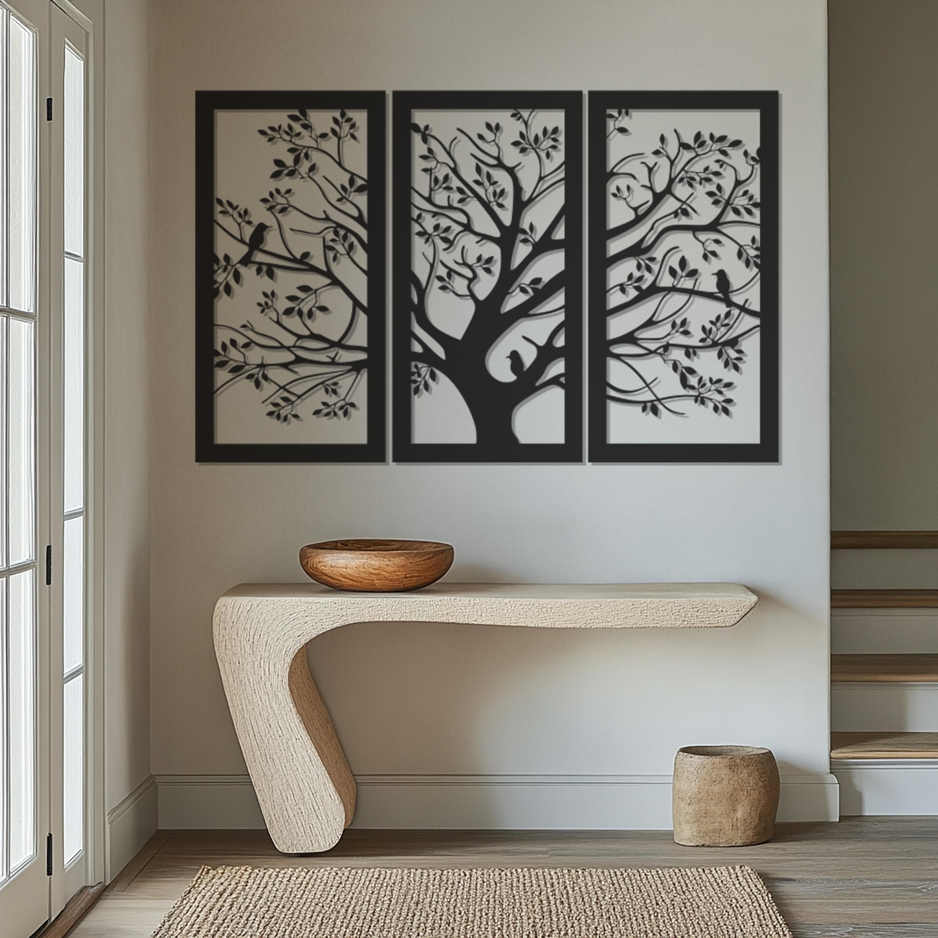 Set of 3 Metal Tree Wall Art, Nature-Inspired Botanical Decor, Minimalist Forest Wall Hanging, Modern Floral Home Decor, Metal Wall Art - image 3