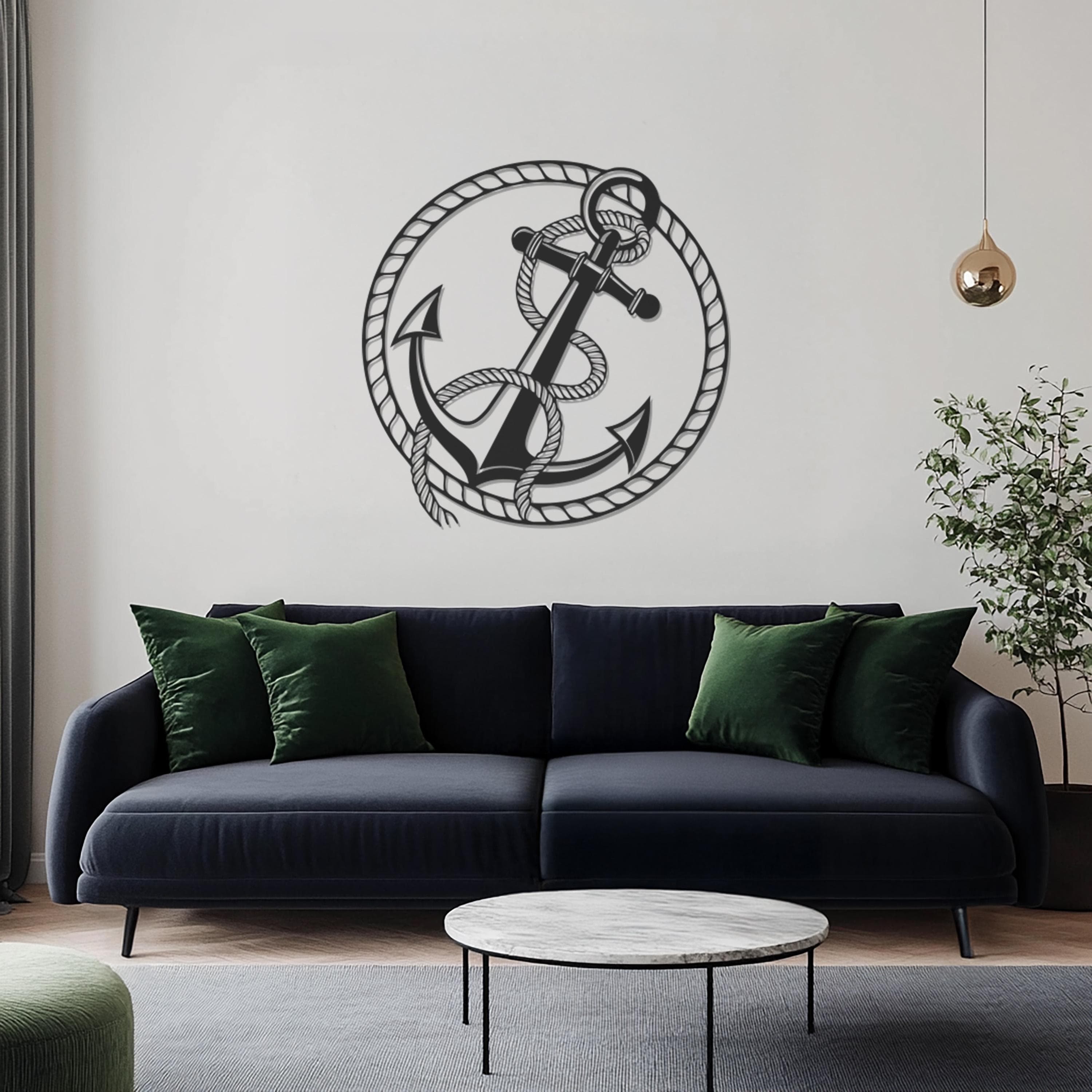 Anchor Metal Wall Art, Nautical Wall Decor, Maritime Anchor Wall Hanging, Coastal Metal Artwork, Ocean Theme Home Decor, Beach House Accent - image 3