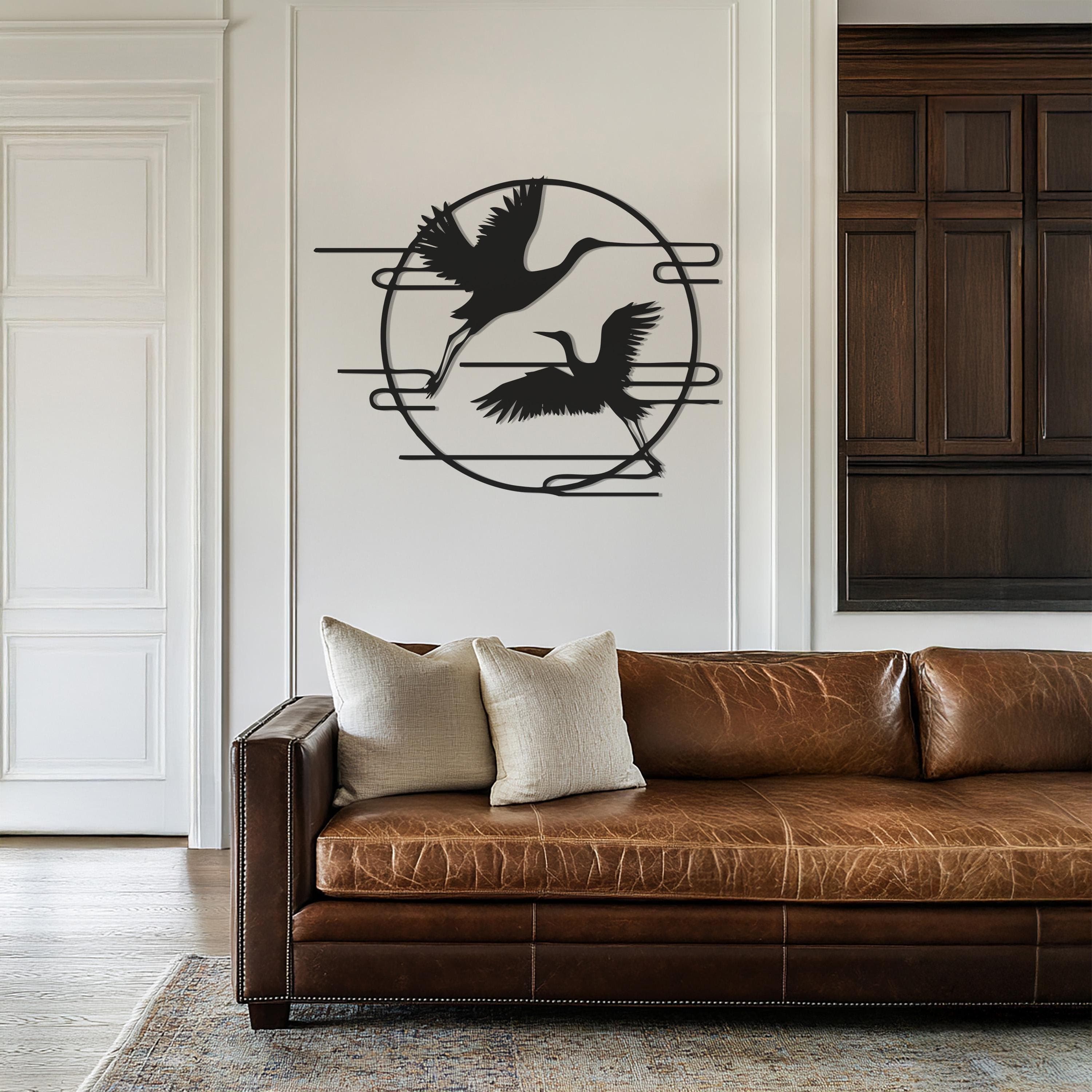 Crane Wall Art, Flying Bird Metal Decor, Modern Nature Wall Hanging, Elegant Crane Silhouette, Bird Metal Sign, Gift For Bird Lovers - image 4