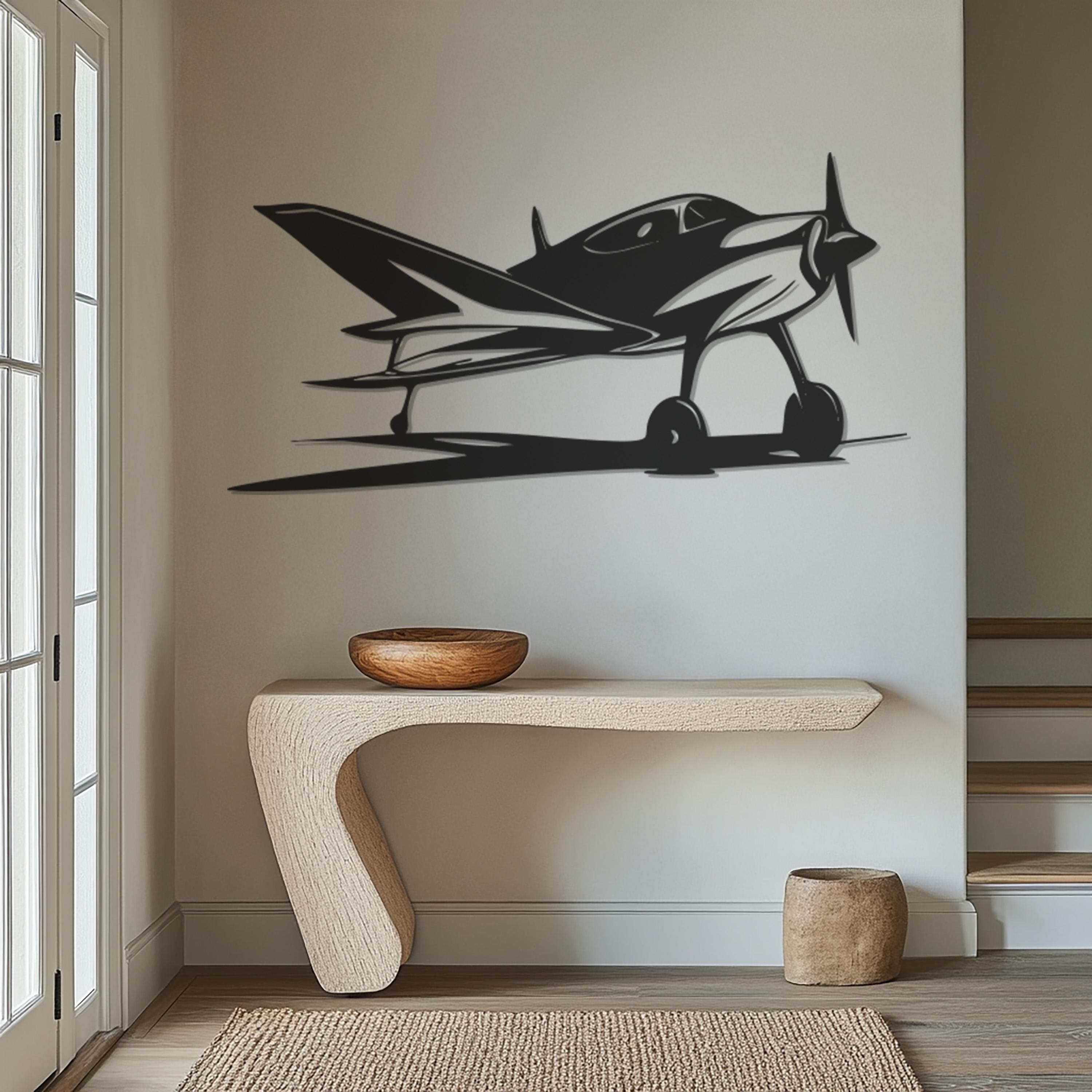 Large Airplane Metal Wall Art, Oversized Aviation-Themed Metal Decor, Modern Aircraft Home Decoration, Pilot Gift, Unique Aviation Accent