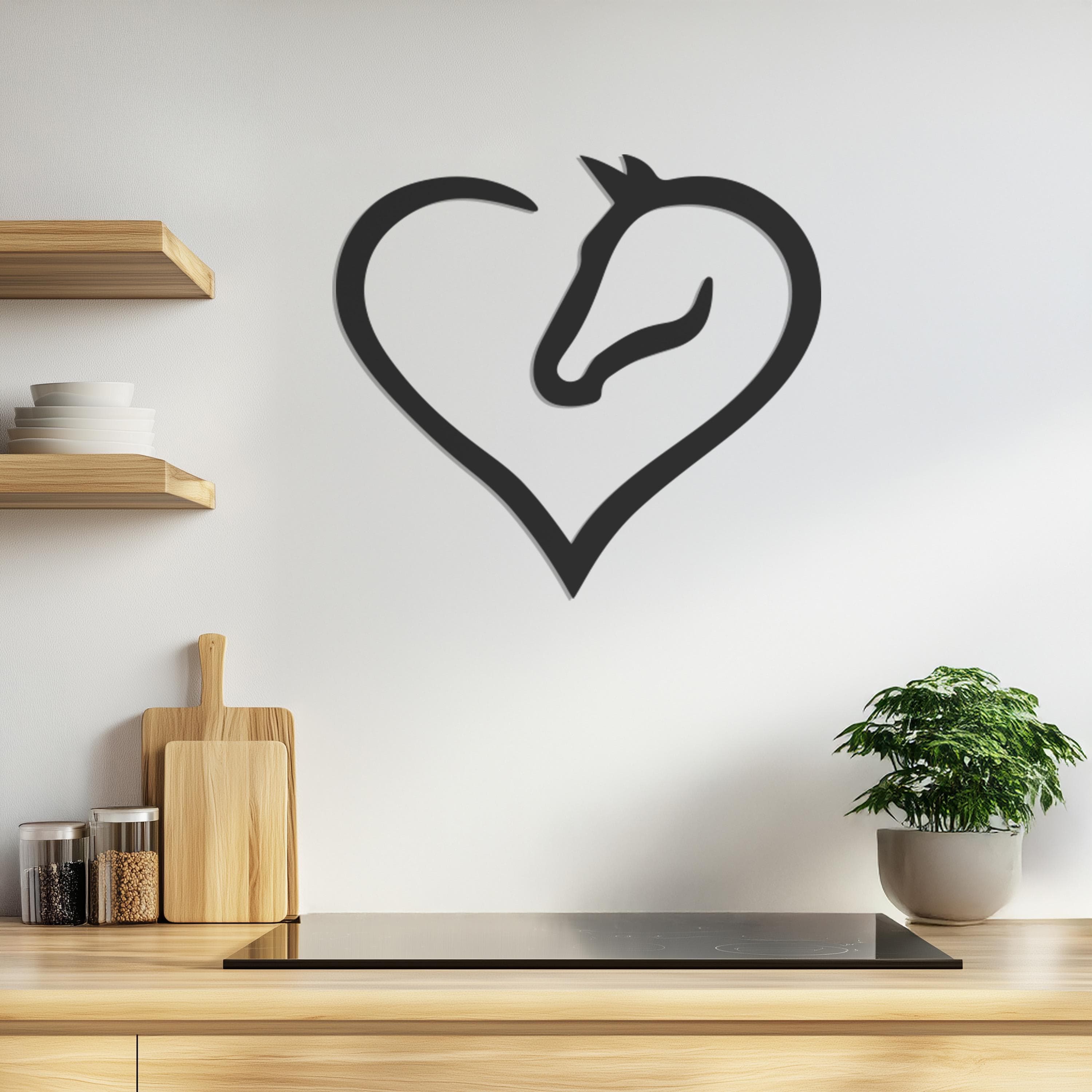 Horse Lover Metal Wall Art, Heart Horse Silhouette Sign, Rustic Farmhouse Wall Decor, Equestrian Metal Panel, Gift For Horse Owners - image 3
