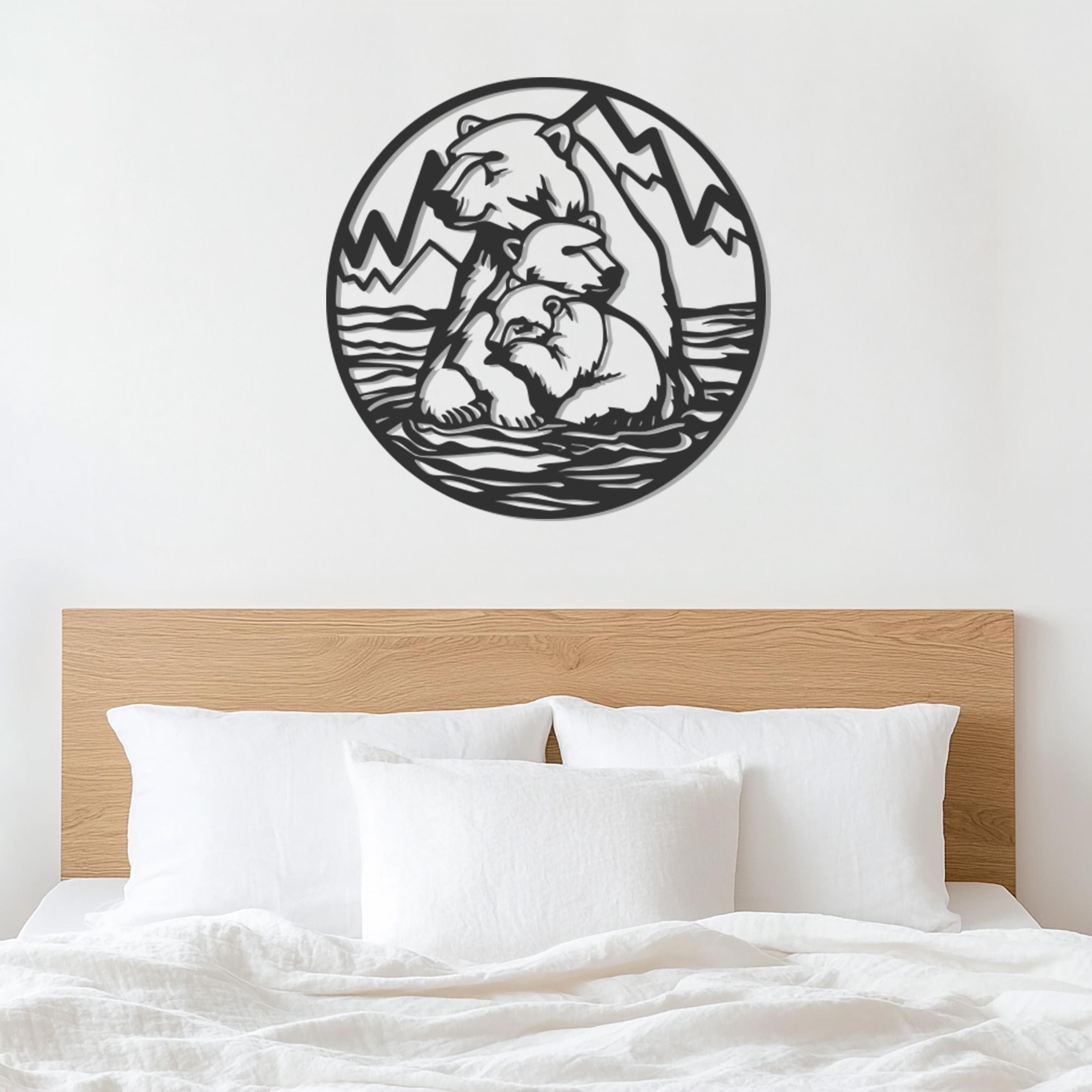 Polar Bear Metal Wall Art Decor, Wildlife Modern Metal Wall Hanging, Arctic Animal Home Decor, Gift For Nature Lovers, Rustic Cabin Accent - image 5