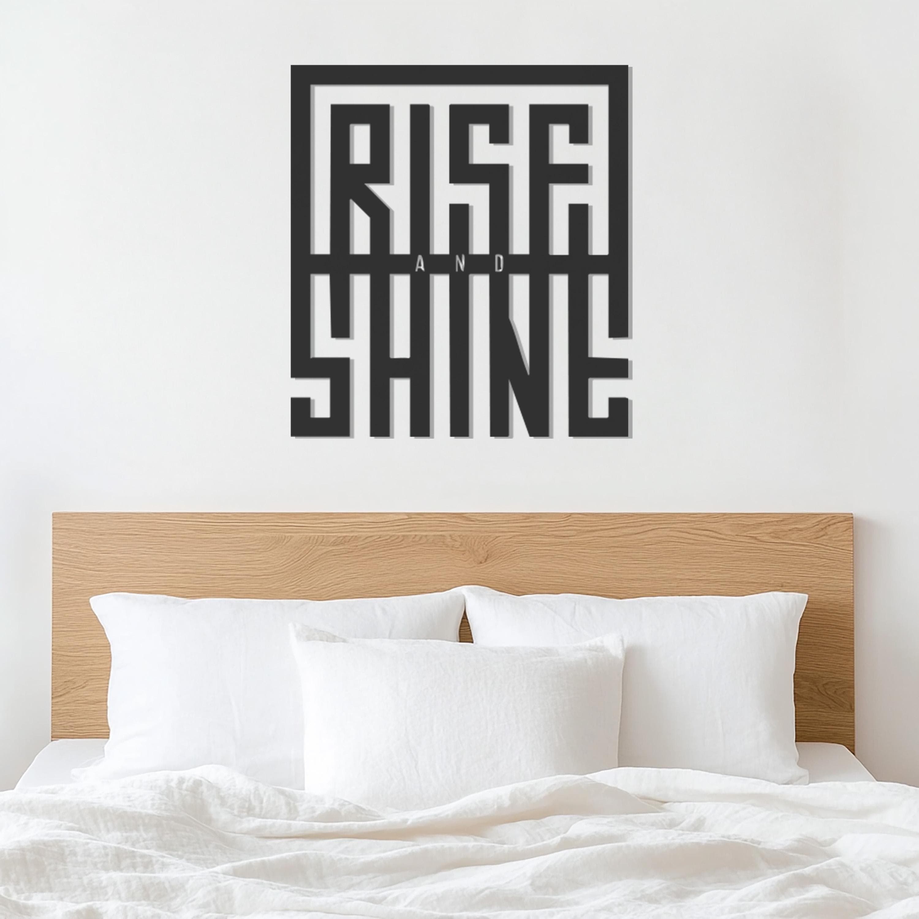 Rise and Shine Metal Wall Art, Motivational Quote Sign, Modern Typography Decor, Minimalist Metal Wall Hanging, Office Metal Wall Art - image 5