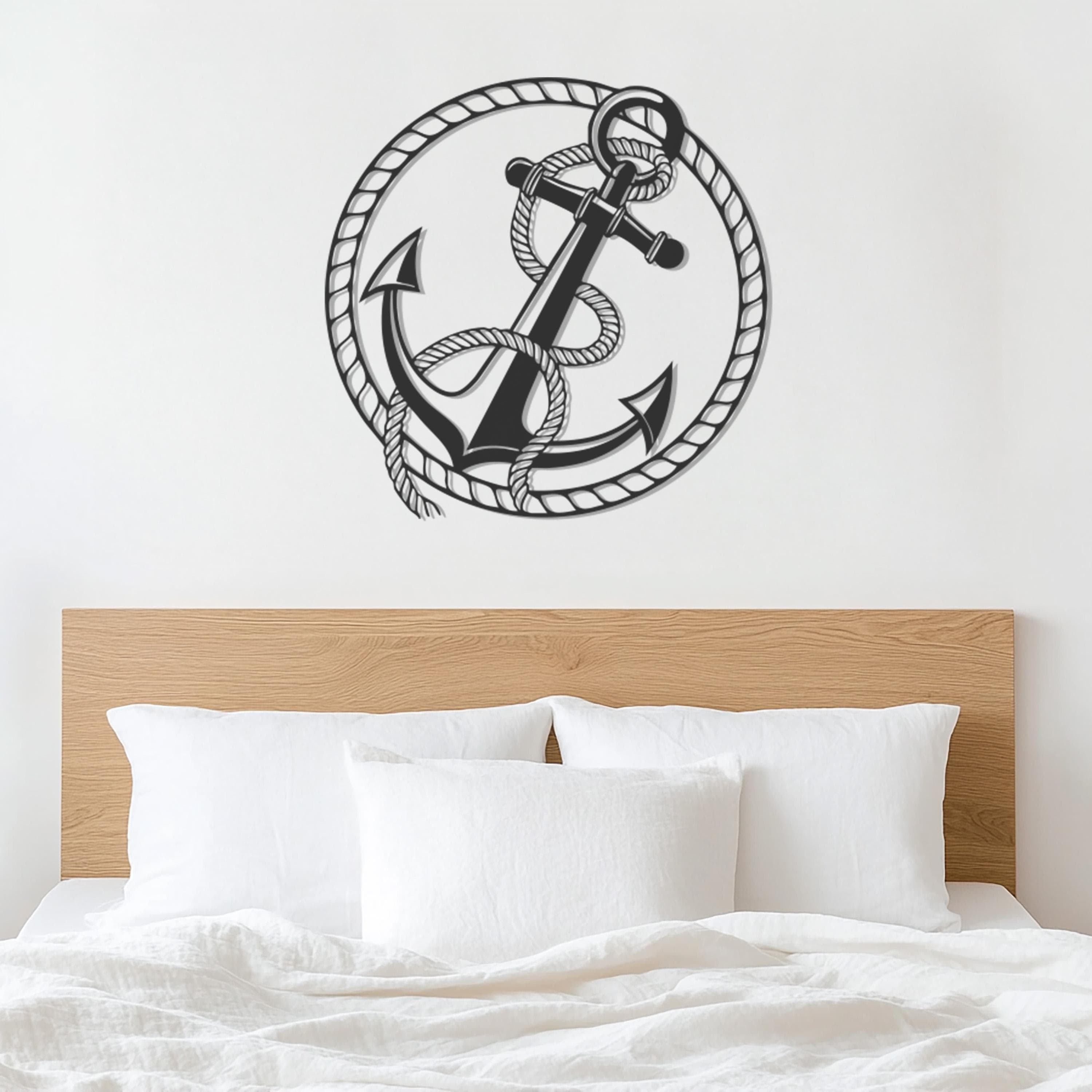 Anchor Metal Wall Art, Nautical Wall Decor, Maritime Anchor Wall Hanging, Coastal Metal Artwork, Ocean Theme Home Decor, Beach House Accent - image 5