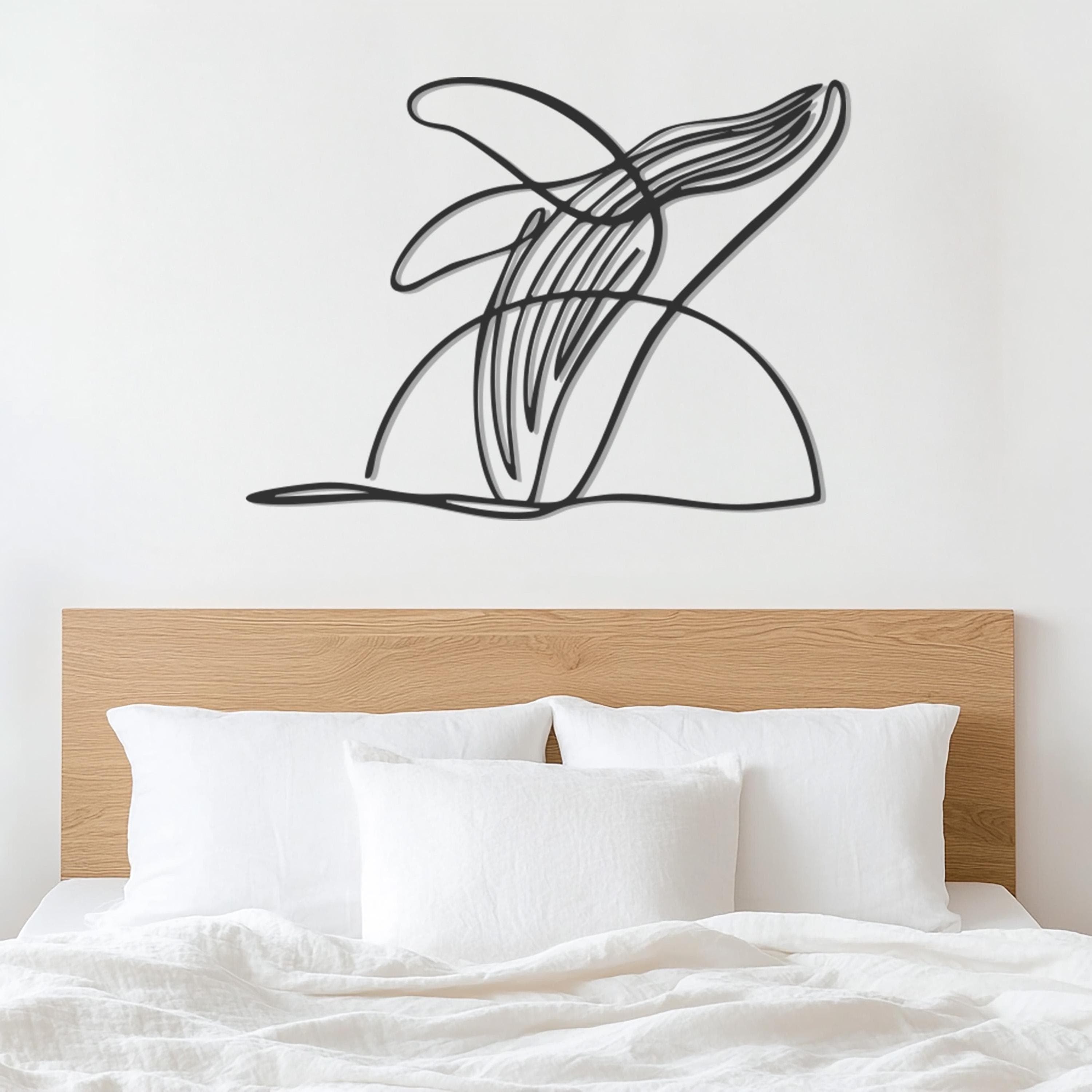 Whale Tail Metal Wall Art, Ocean Theme Decor, Abstract Whale Decor, Sea Lover Gift, Minimalist Beach Decor, Metal Wall Decor, Gift for Home