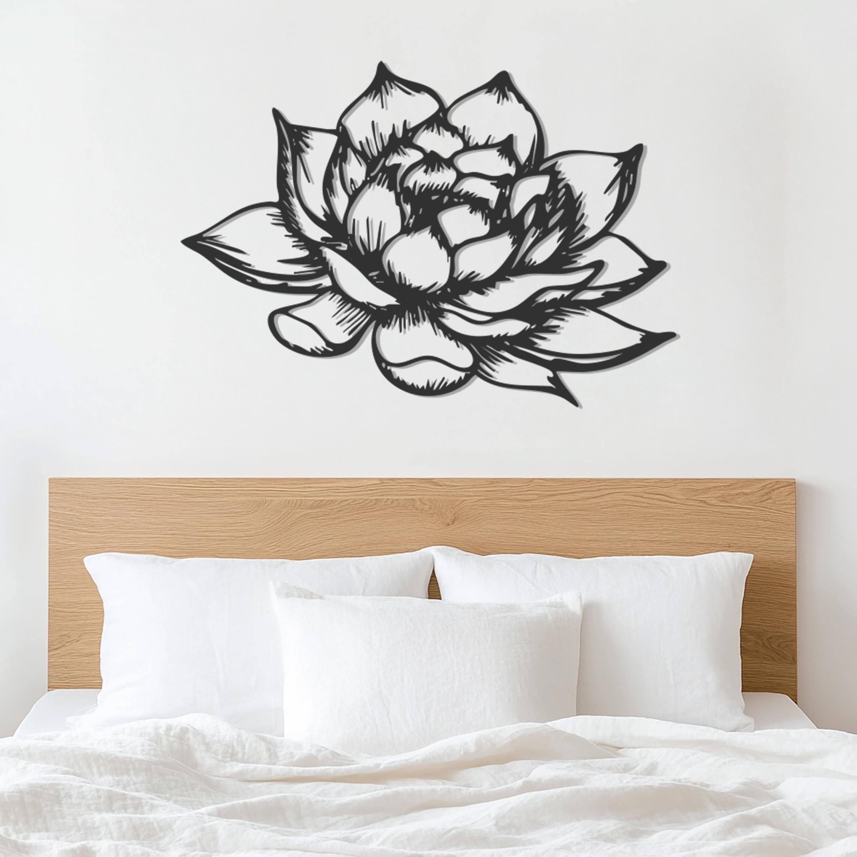 Metal Lotus Wall Art, Floral Metal Decor, Botanical Wall Hanging, Outdoor Garden Art, Patio Metal Sign, Zen Home Decor, Yoga Studio Decor - image 5