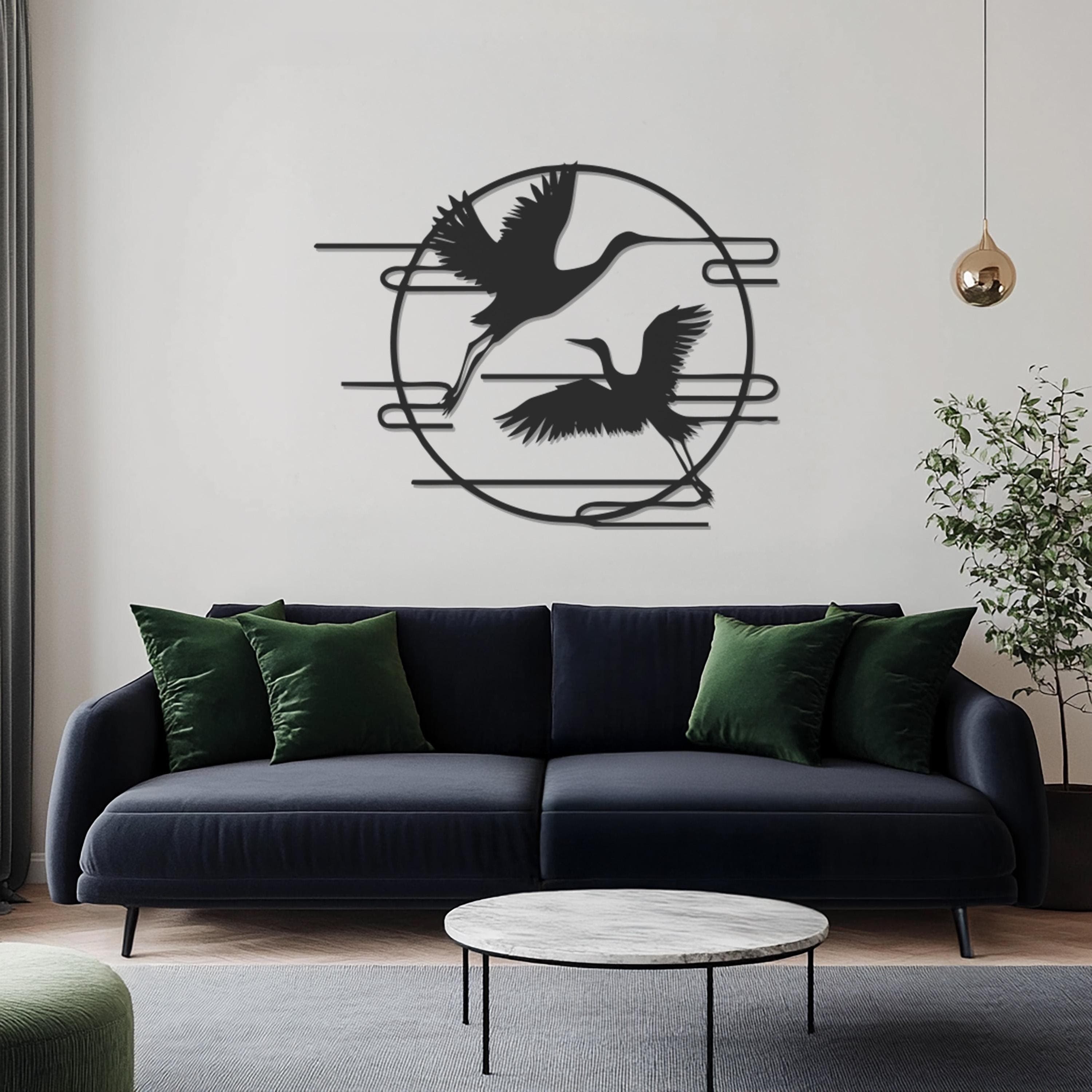 Crane Wall Art, Flying Bird Metal Decor, Modern Nature Wall Hanging, Elegant Crane Silhouette, Bird Metal Sign, Gift For Bird Lovers - image 3