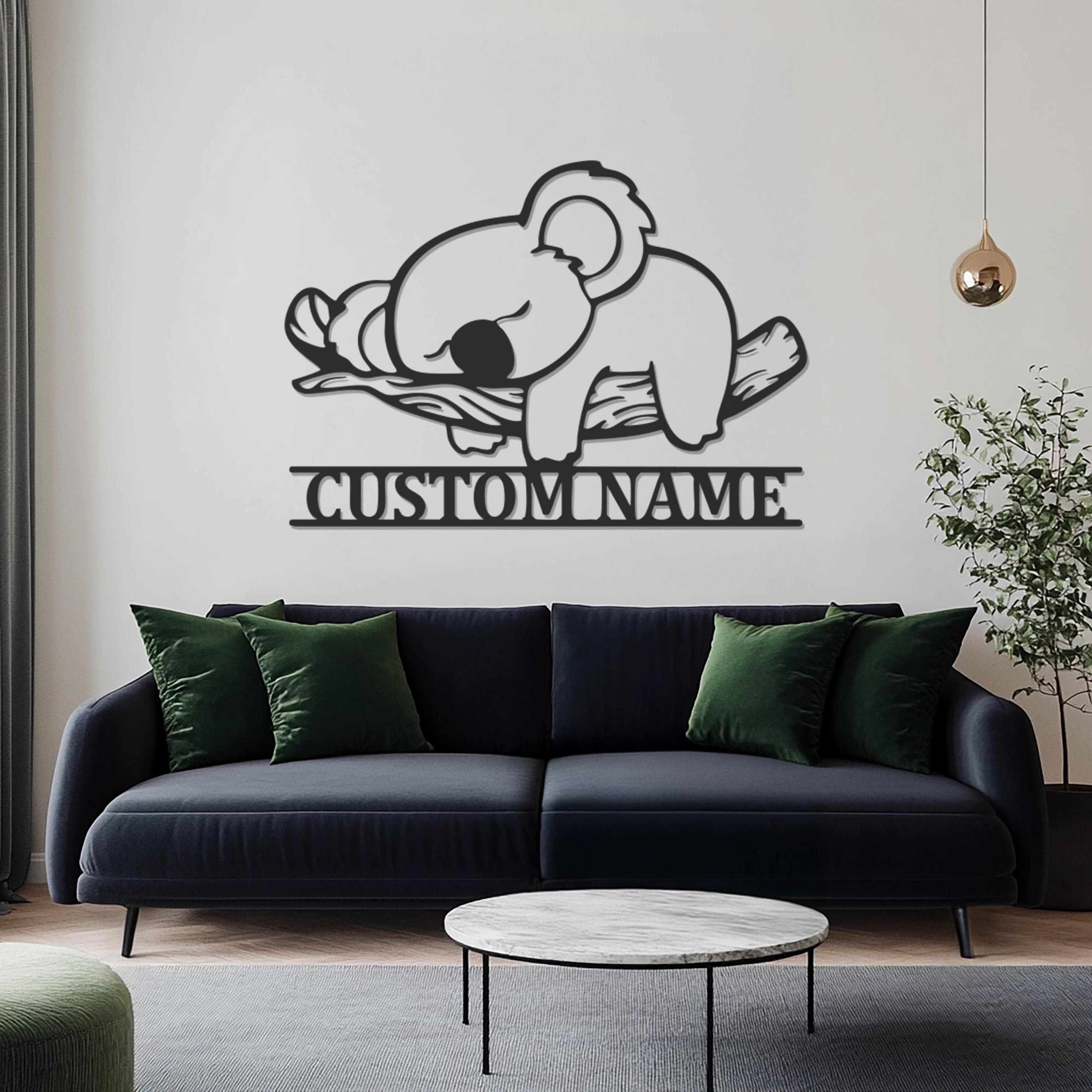 Custom Koala Wall Sign, Personalized Koala Name Decor, Metal Koala Wall Art, Cute Animal Nursery Sign, Kids Room Decor, Gift for Home - image 3