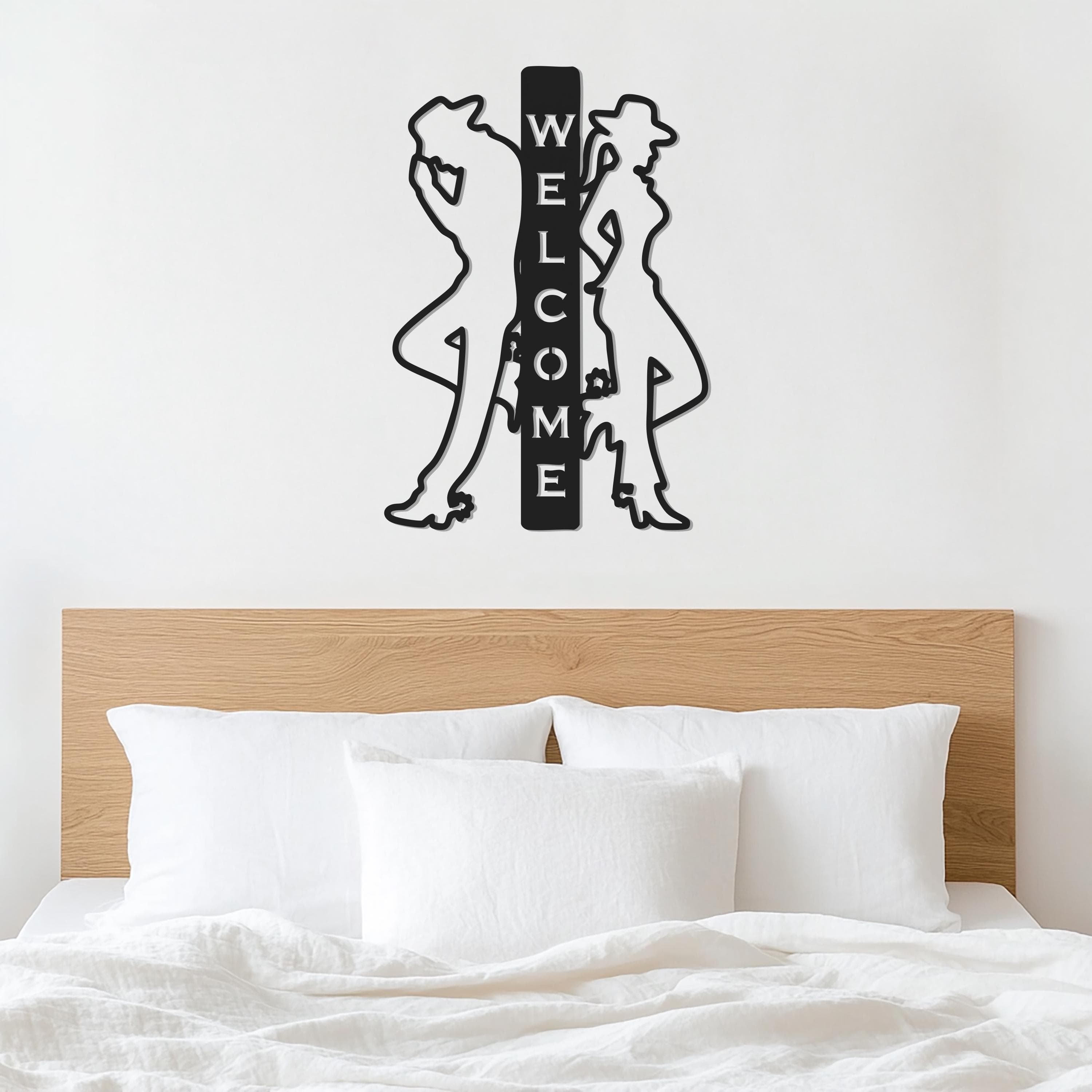 Metal Cowboy Welcome Sign, Rustic Entryway Wall Art, Western Porch Decor, Farmhouse Cowboy Silhouette, Wall Home Decor, Gift for Home - image 2
