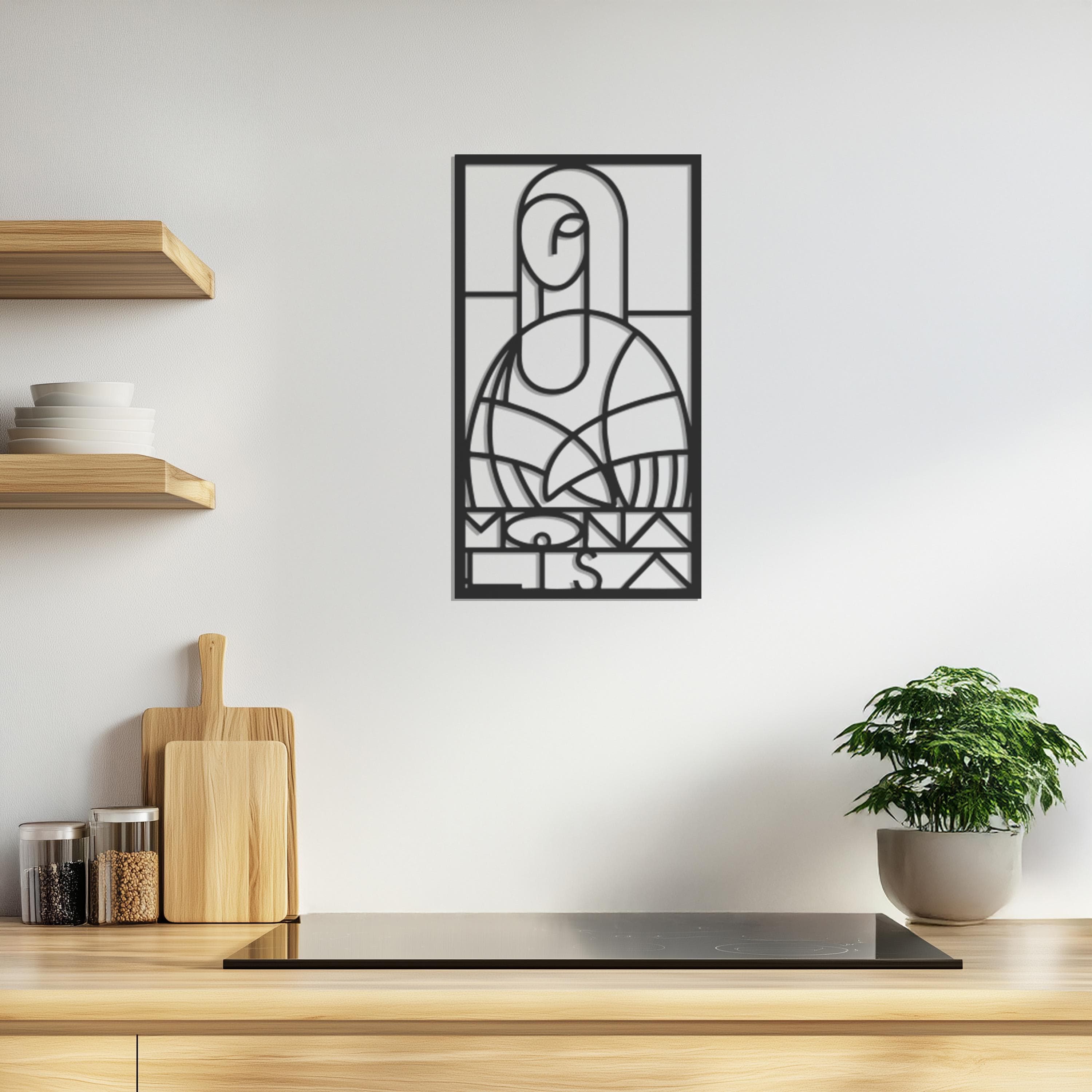 Abstract Woman Metal Wall Art, Modern Geometric Wall Decor, Minimalist Feminine Artwork, Contemporary Home Accent, Stylish Metal Sculpture