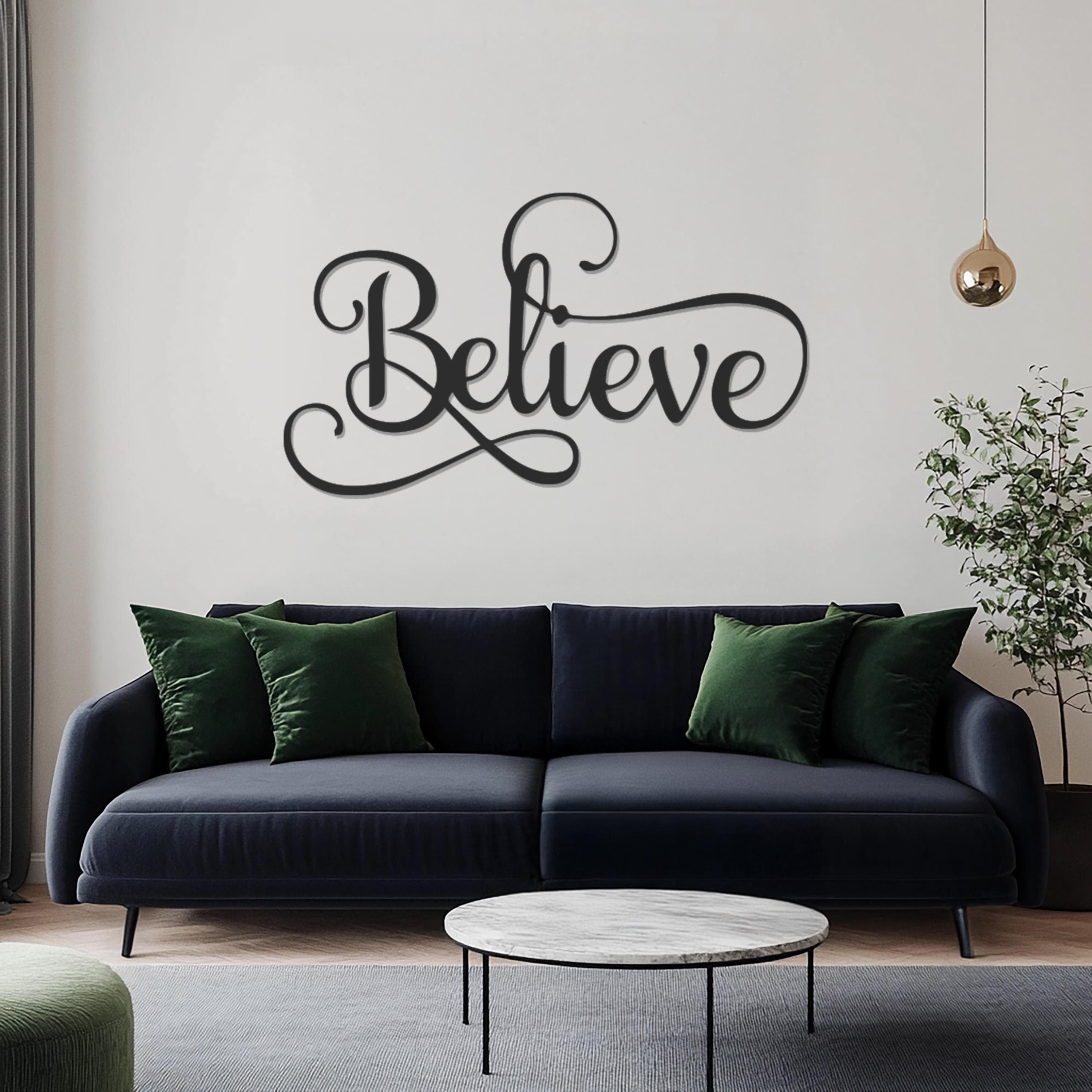 Believe Metal Word Art, Positive Quote Wall Hanging, Believe Metal Wall Decor, Believe Wall Sign, Motivational Wall Decor, Housewarming Gift - image 4