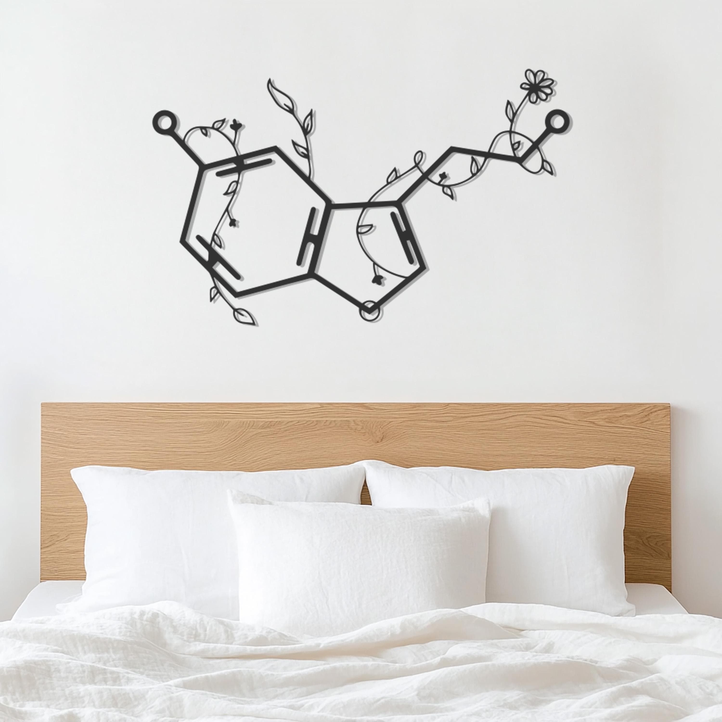 Molecule Metal Wall Art, Serotonin Molecule Metal Wall Art, Metal Wall Decor, Science Gift, Botanical Wall Art, Home Decor, Gift for Her - image 5