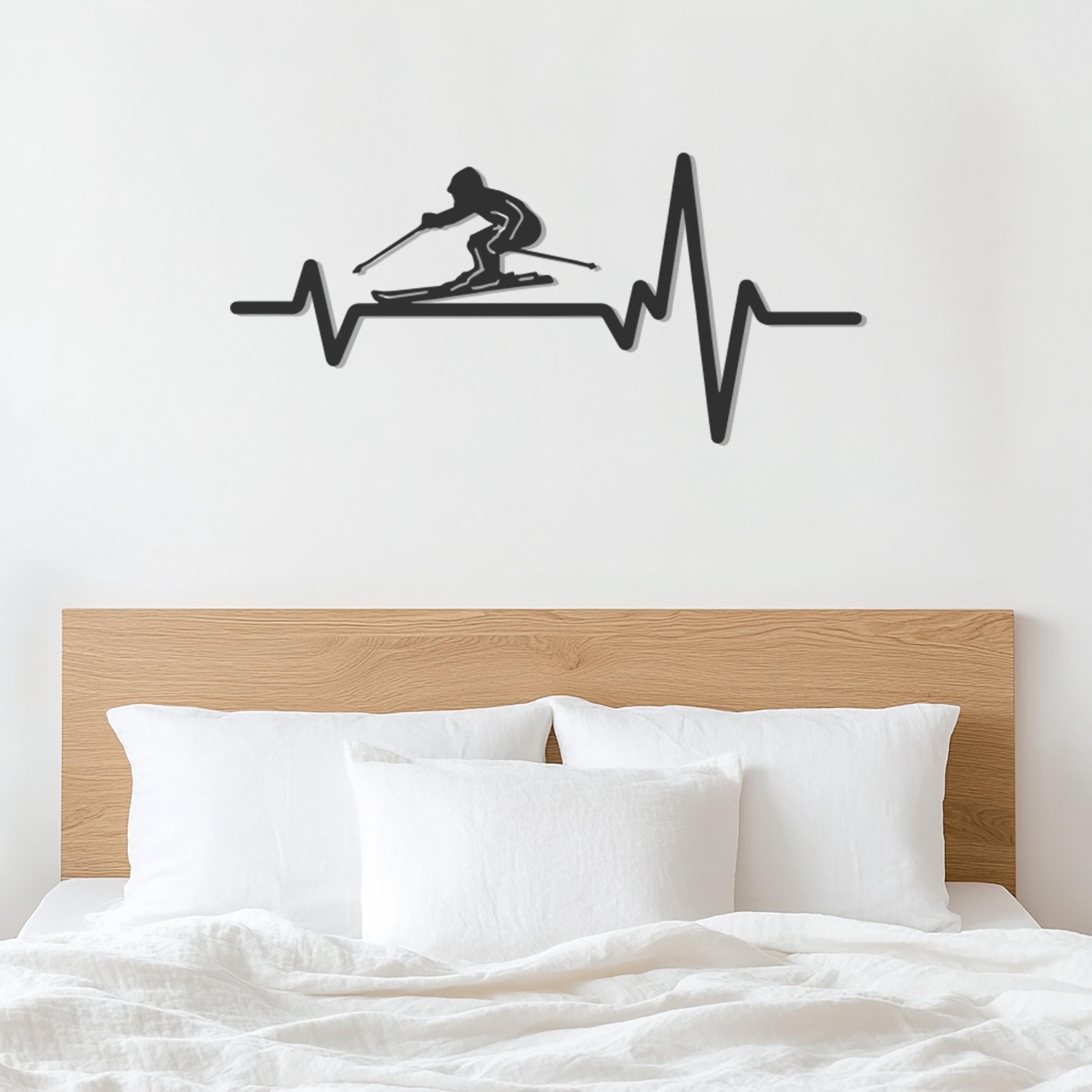 Ski Heartbeat Wall Decor, Skier Pulse Metal Art, Winter Sports Wall Sign, Skiing Metal Silhouette, Mountain Wall Decor, Gift For Home - image 5